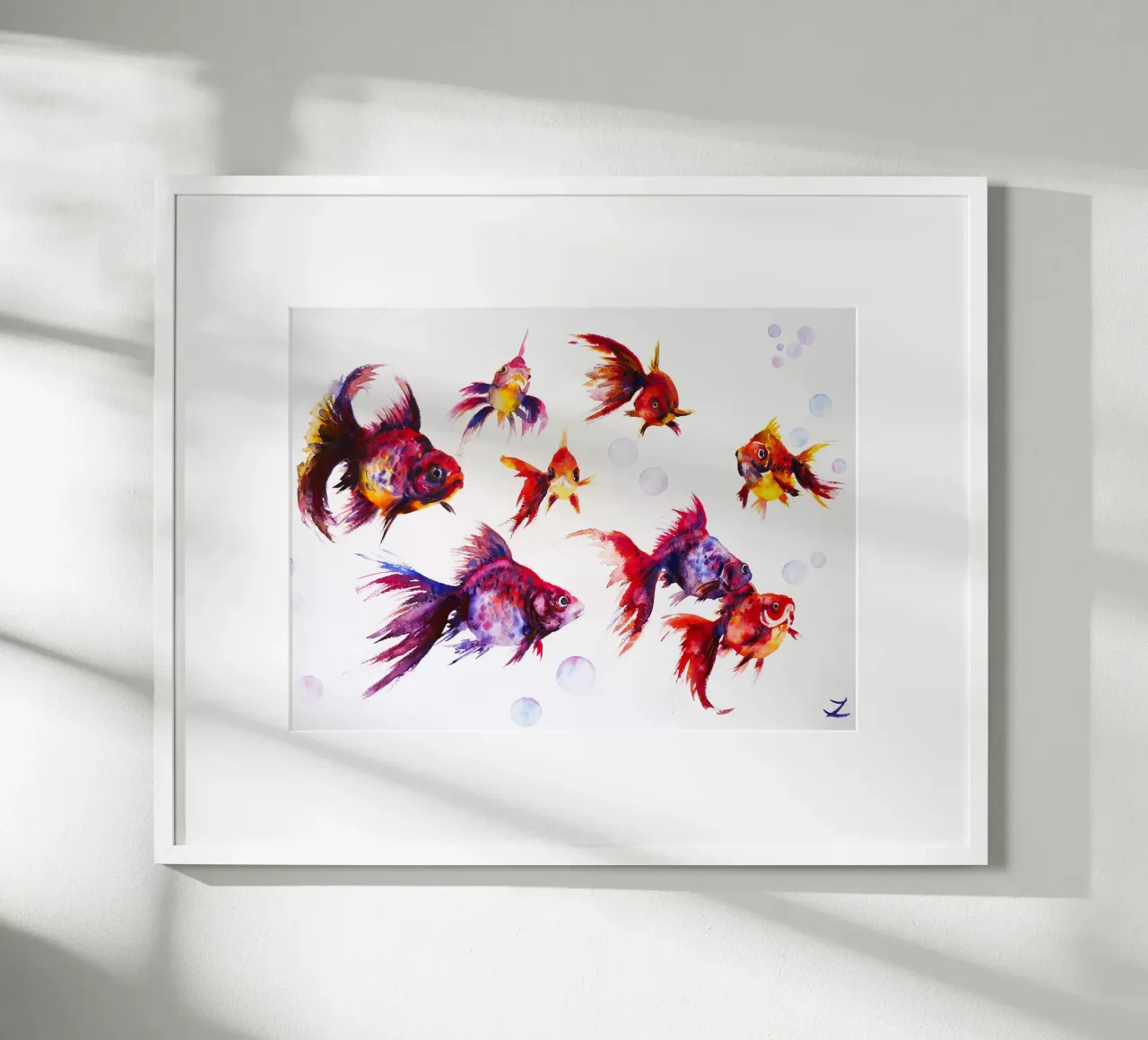 Pesce rosso Calico Ryukin poster da David Jackson