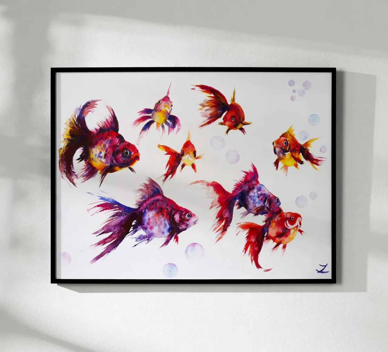 Pesce rosso Calico Ryukin poster da David Jackson