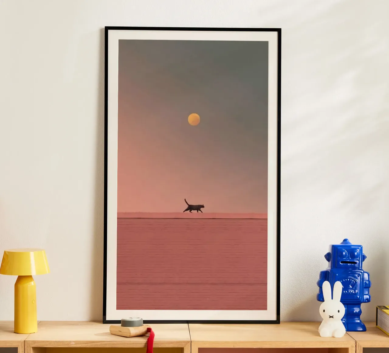 cat walking on wall poster da firmana