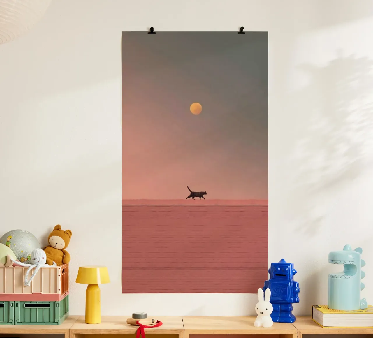 cat walking on wall poster da firmana