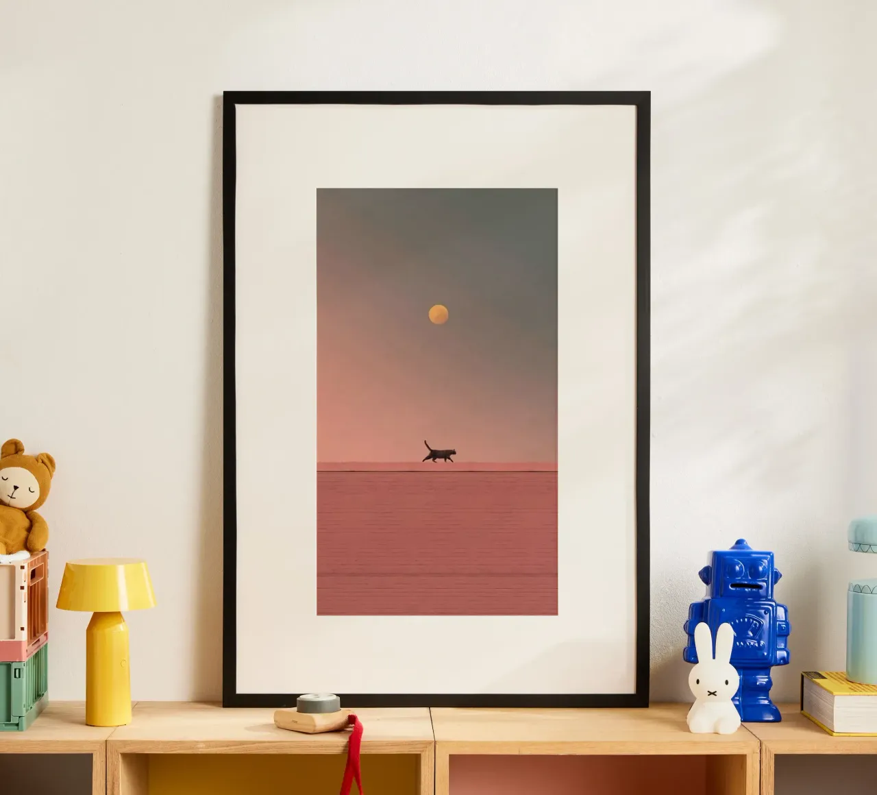 cat walking on wall poster da firmana