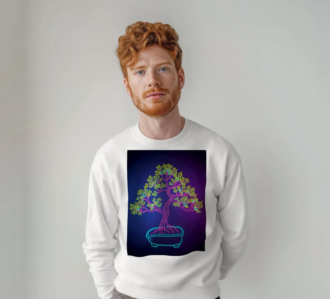 Bonsai al neon in vaso felpa da DesignDoodle