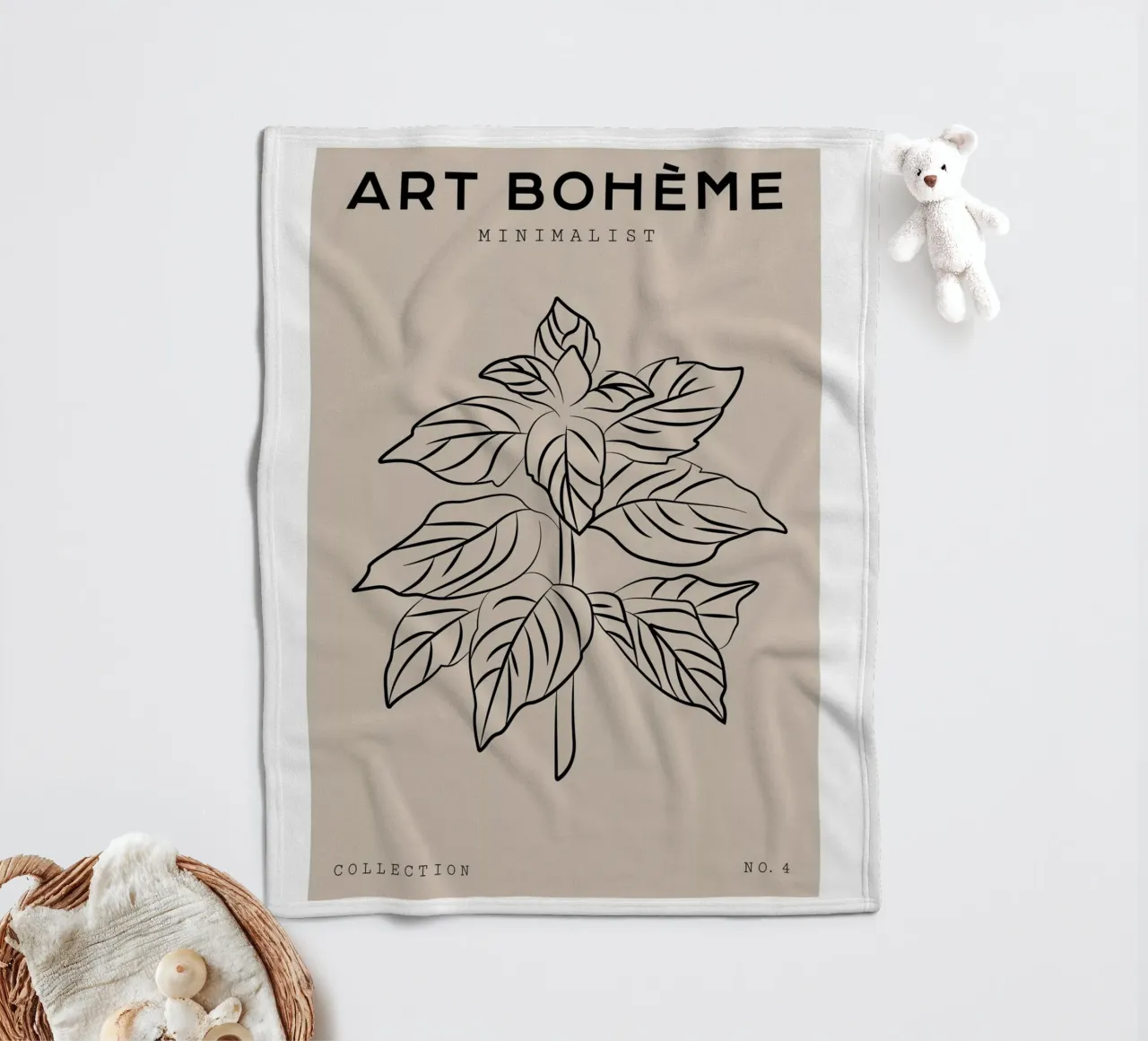 Boho Bohemian 8 Mint coperta in pile da Boho Print Collection