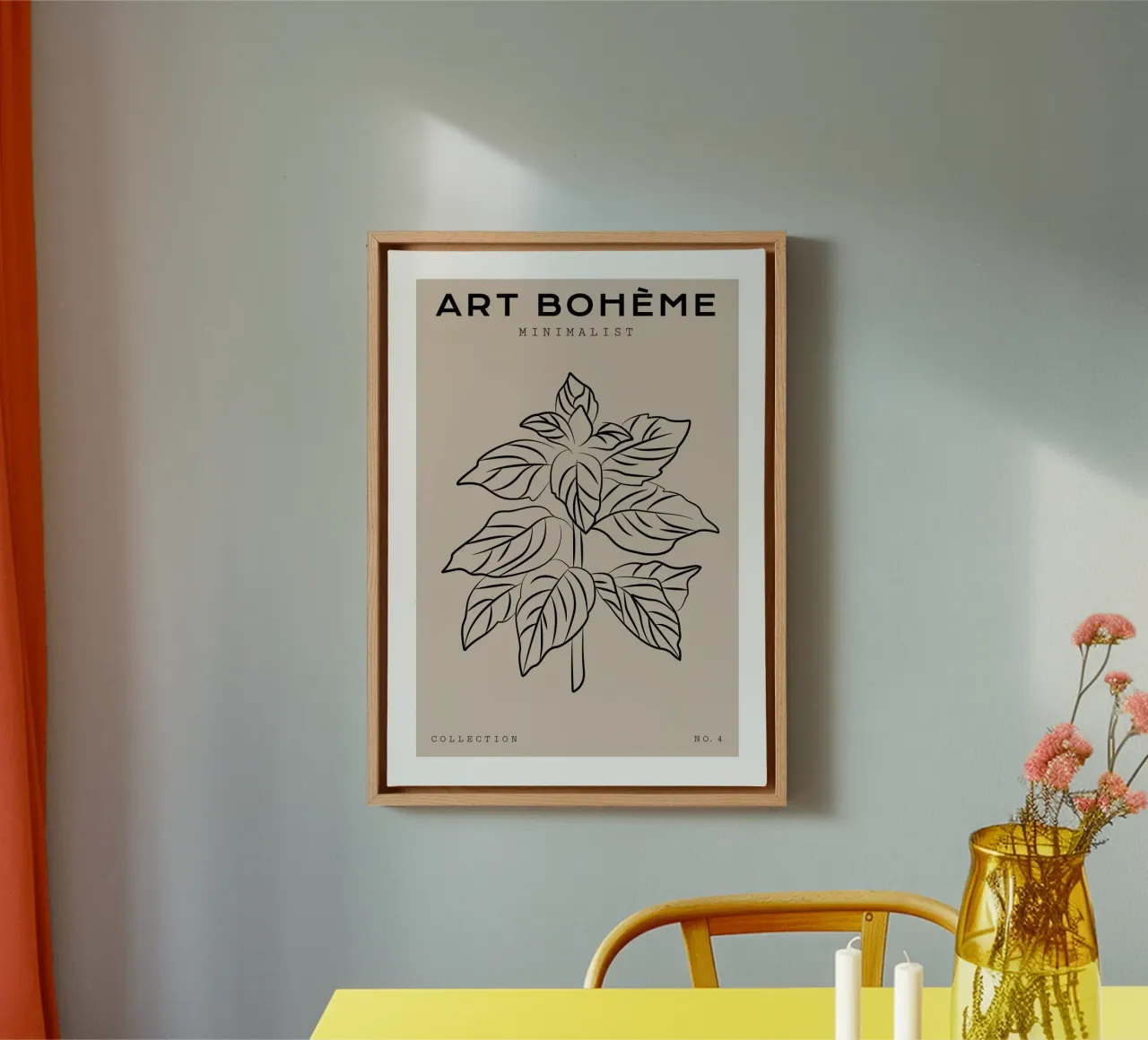 Boho Bohemian 8 Mint tela con Cornice a cassetta da Boho Print Collection
