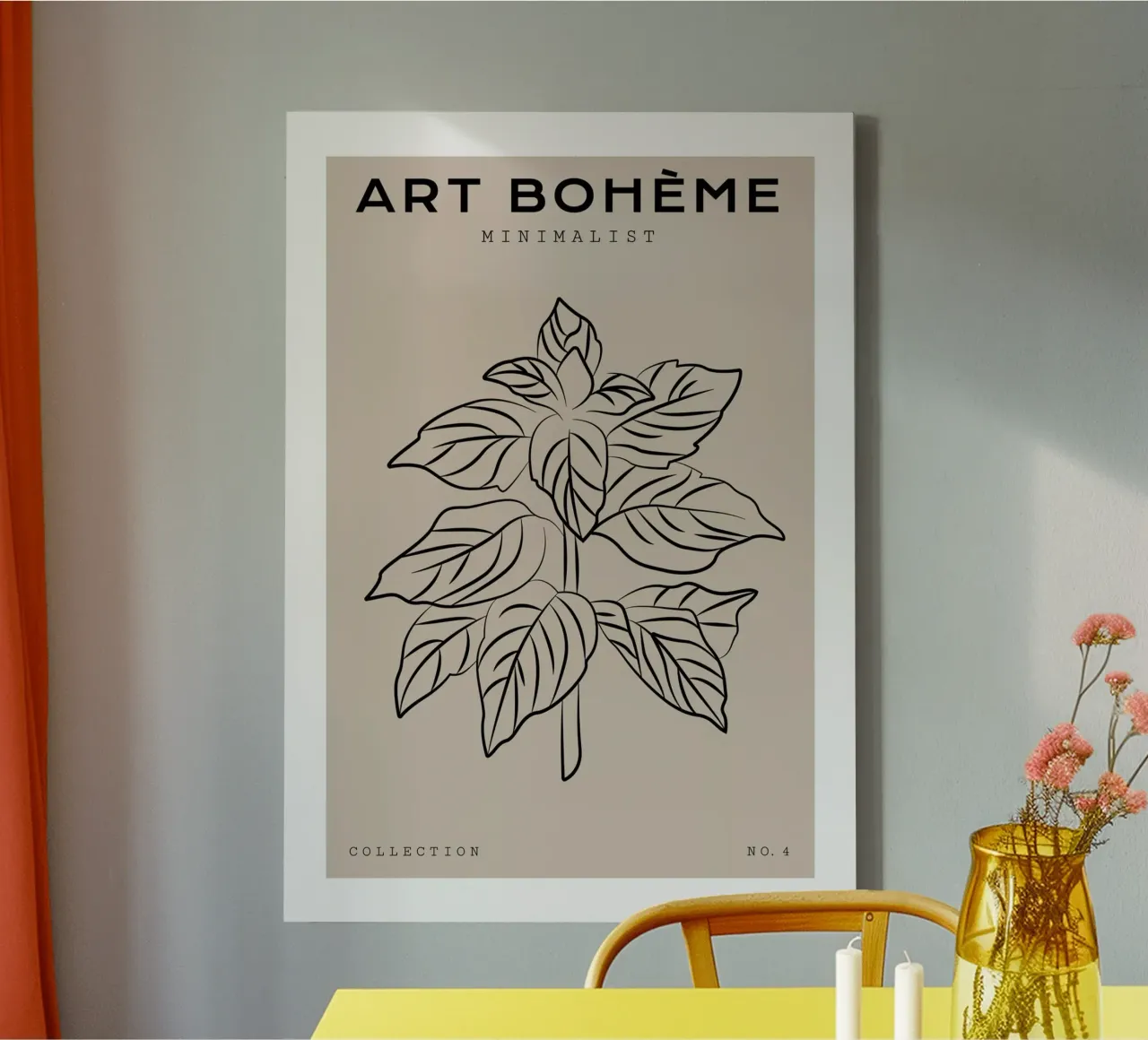 Boho Bohemian 8 Mint tela con Cornice a cassetta da Boho Print Collection