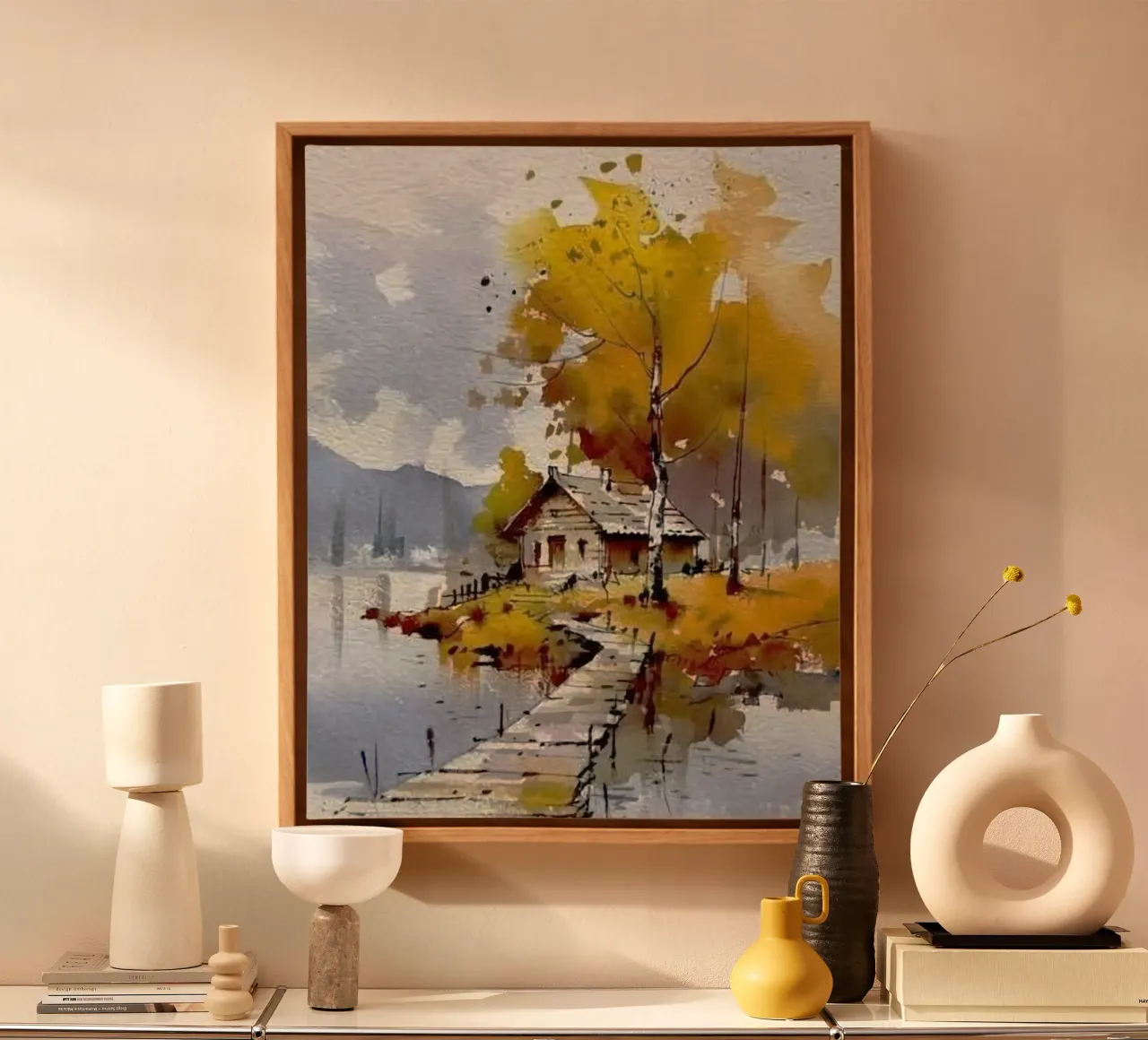 art house and the tree tela con Cornice a cassetta da firmana