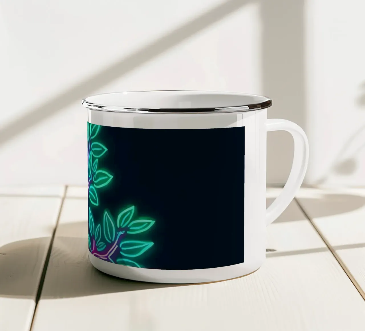 Neon Bonsai Tree in Purple Pot tazza in smalto da DesignDoodle