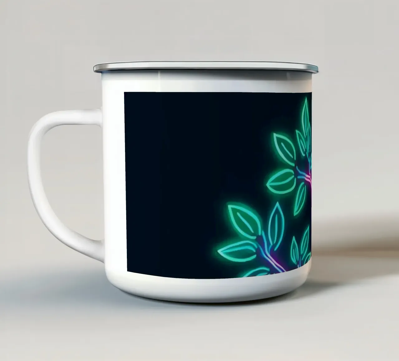 Neon Bonsai Tree in Purple Pot tazza in smalto da DesignDoodle