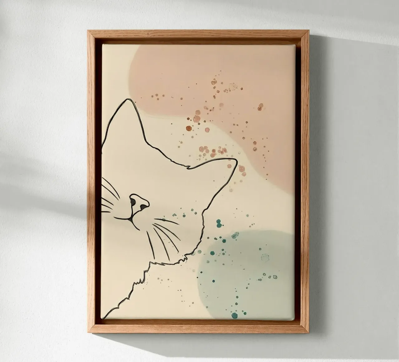 cat line and shape canvas met Baklijst van sunity