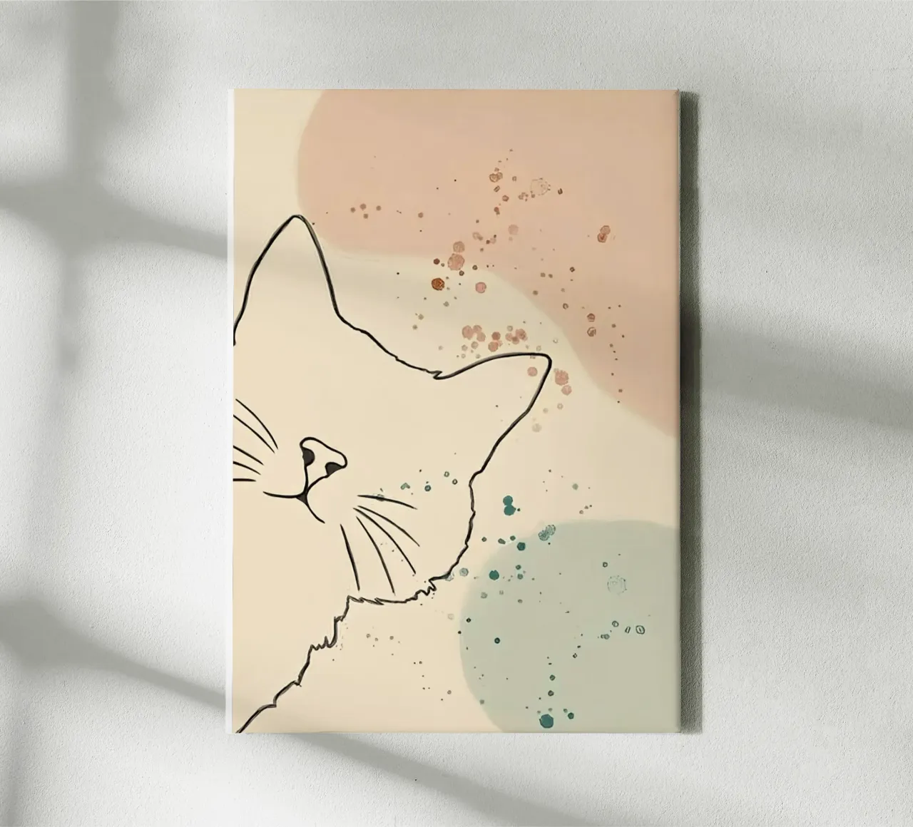cat line and shape canvas met Baklijst van sunity
