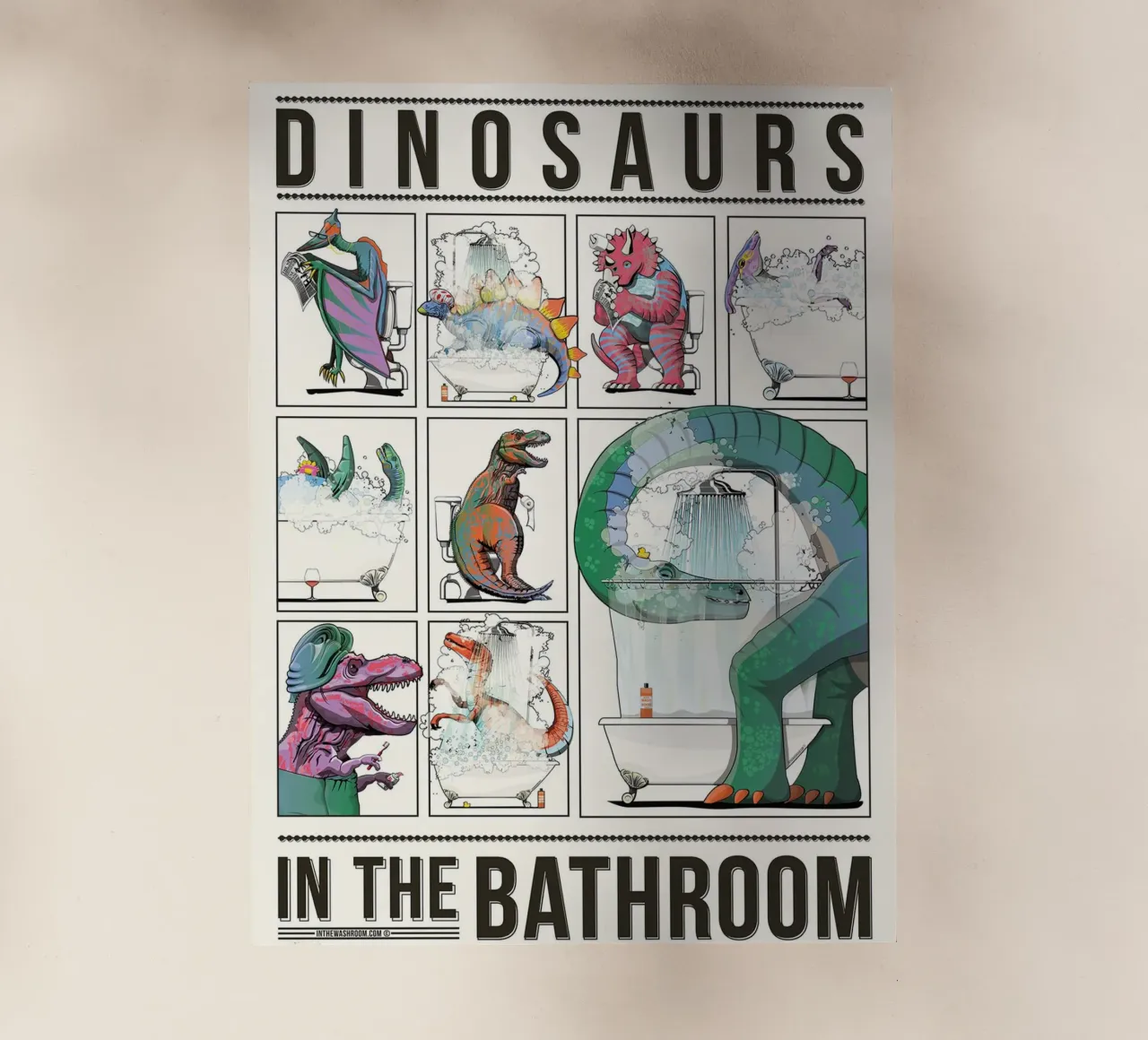 Dinosauri in bagno pellicola backlit da David Jackson