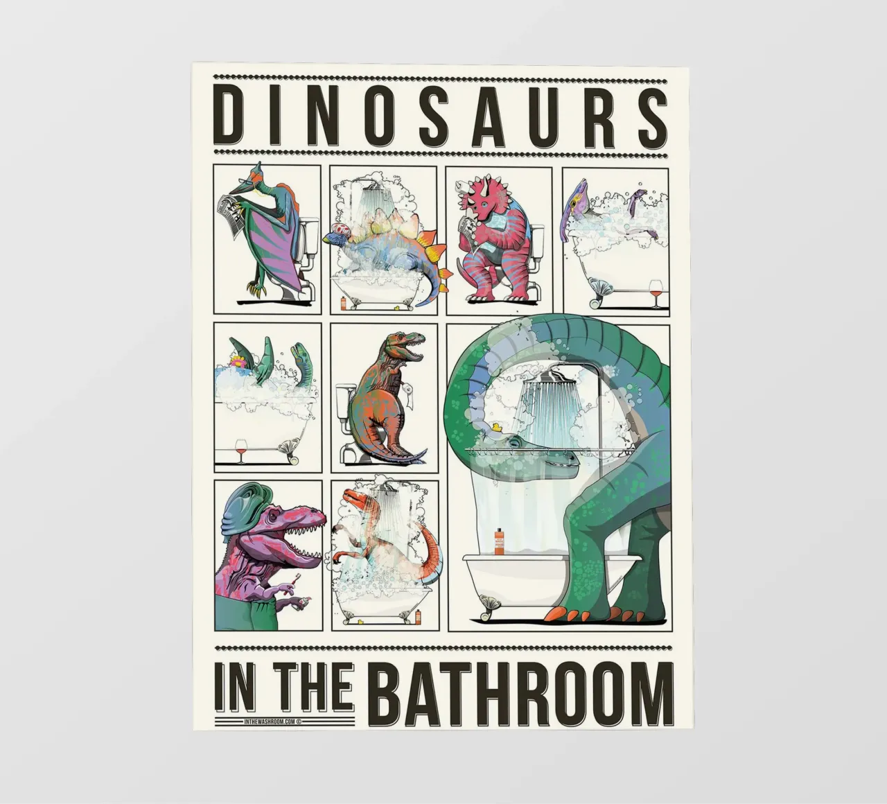 Dinosauri in bagno pellicola backlit da David Jackson