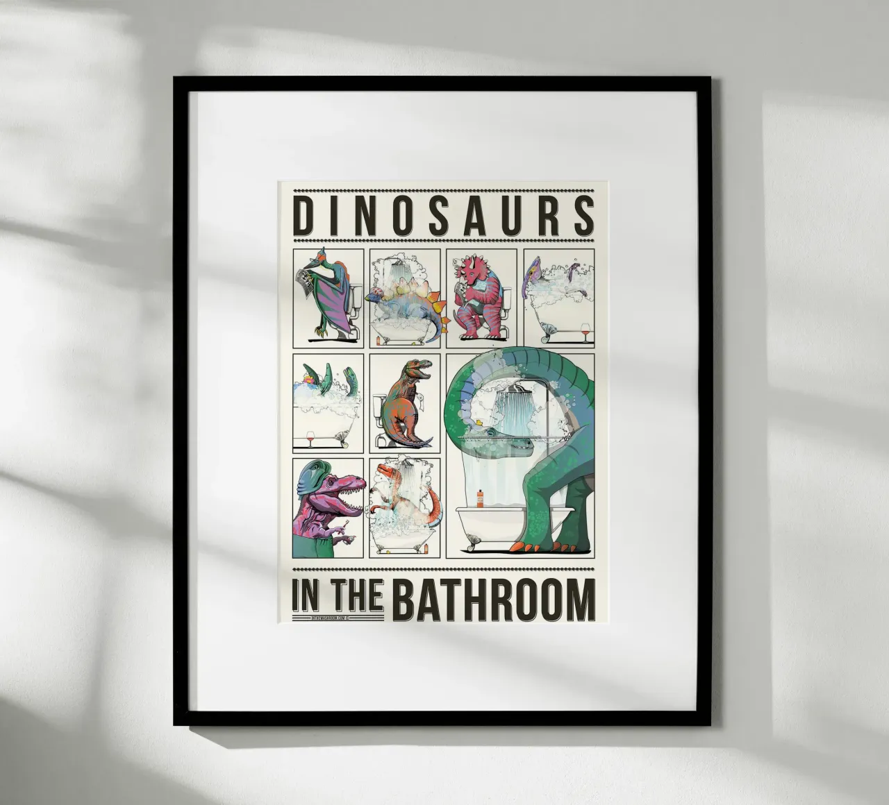 Dinosauri in bagno poster da David Jackson