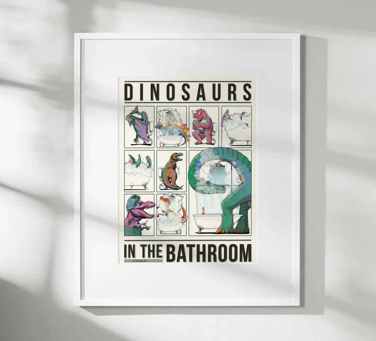 Dinosauri in bagno poster da David Jackson