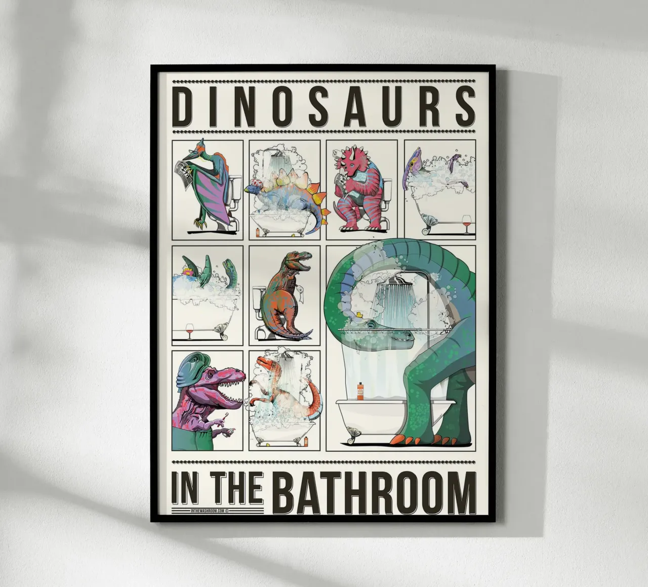 Dinosauri in bagno poster da David Jackson