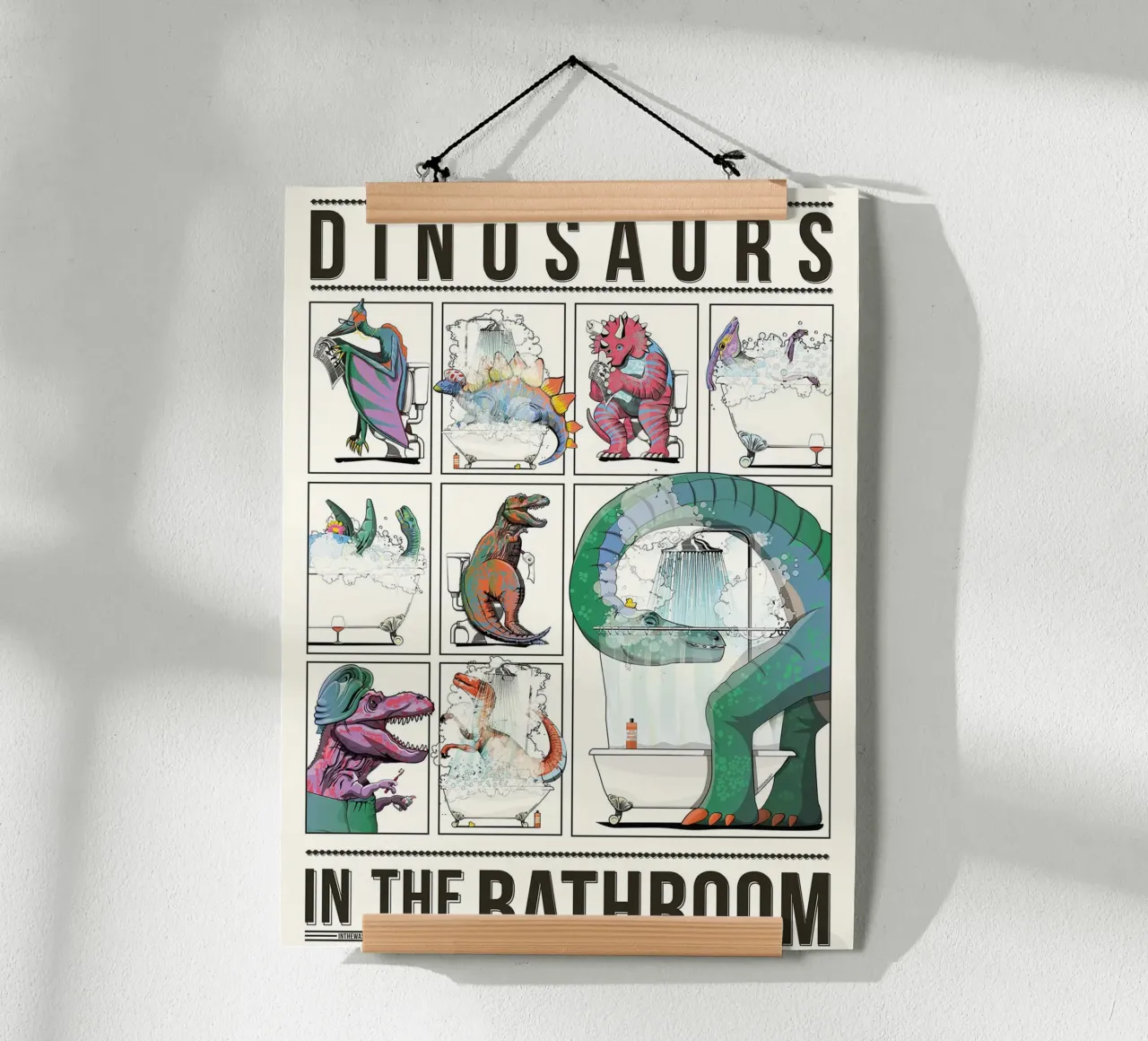 Dinosauri in bagno poster da David Jackson