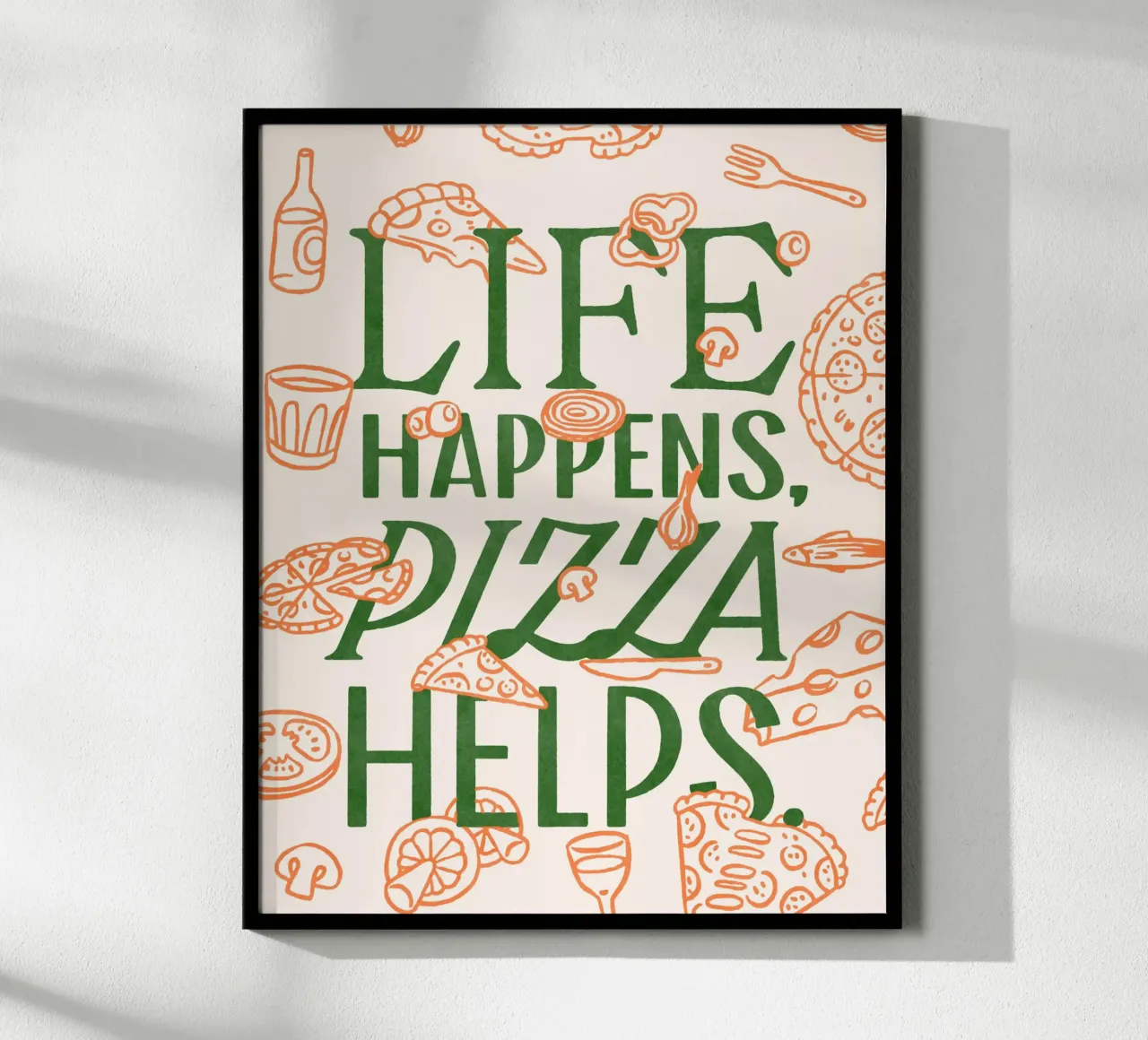 Lihe Happens, Pizza Helps carta hahnemühle da illusthera