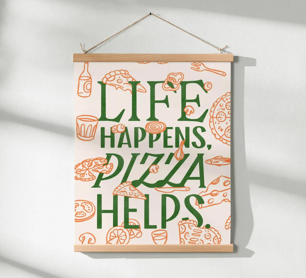 Lihe Happens, Pizza Helps carta hahnemühle da illusthera