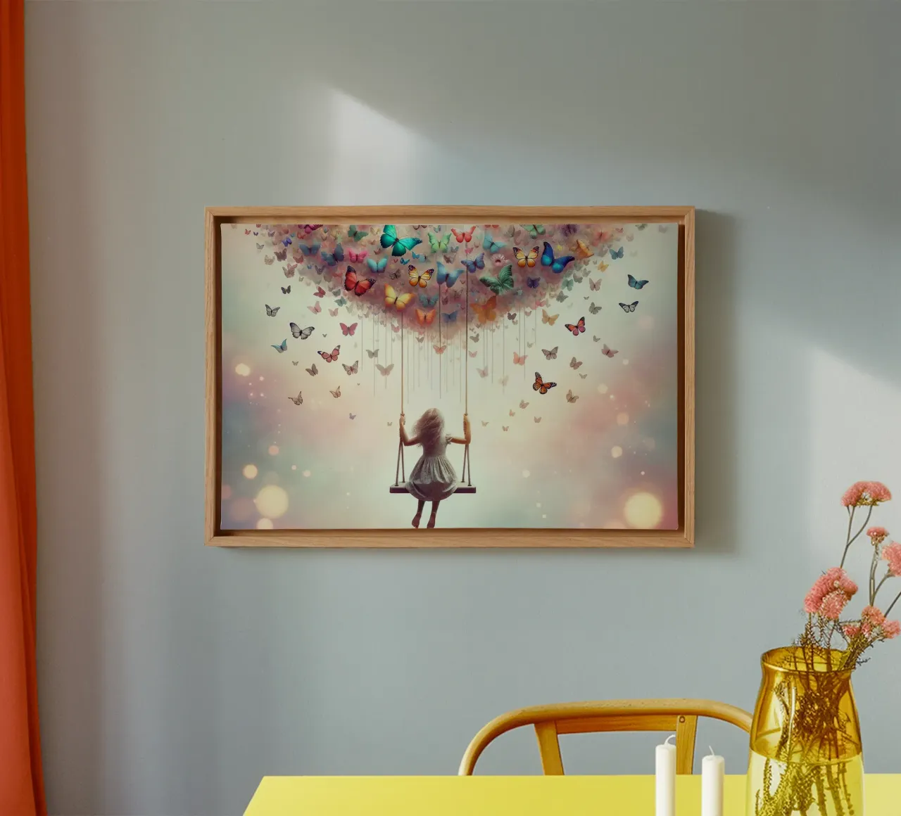 Droomvlucht op vlindervleugels canvas met Baklijst van David Jackson