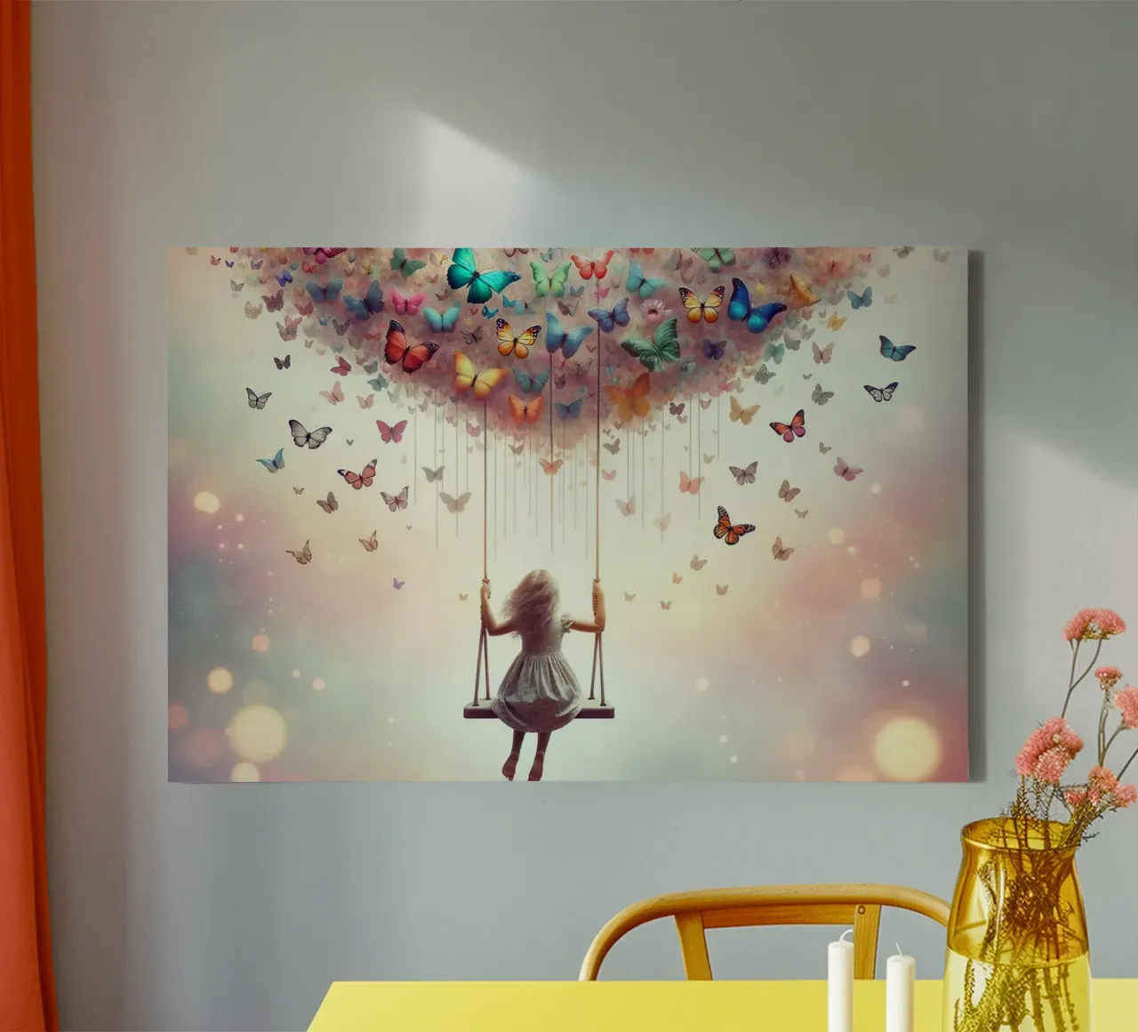 Droomvlucht op vlindervleugels canvas met Baklijst van David Jackson