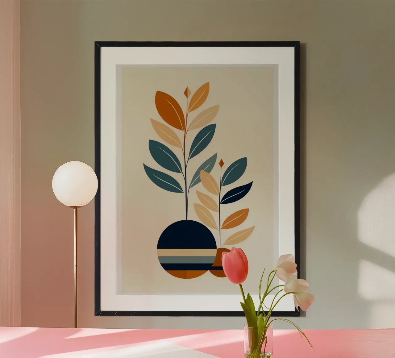 circle vase and branch poster da firmana
