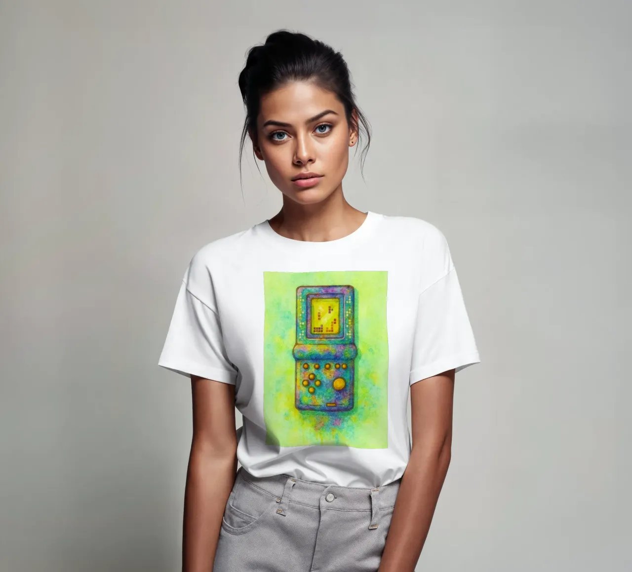 gioco del tetris vecchio dipinto d'epoca t-shirt da kroocoot