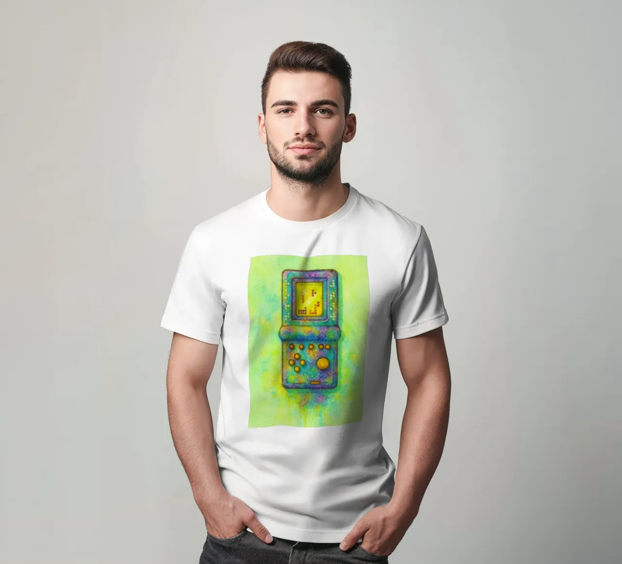 gioco del tetris vecchio dipinto d'epoca t-shirt da kroocoot