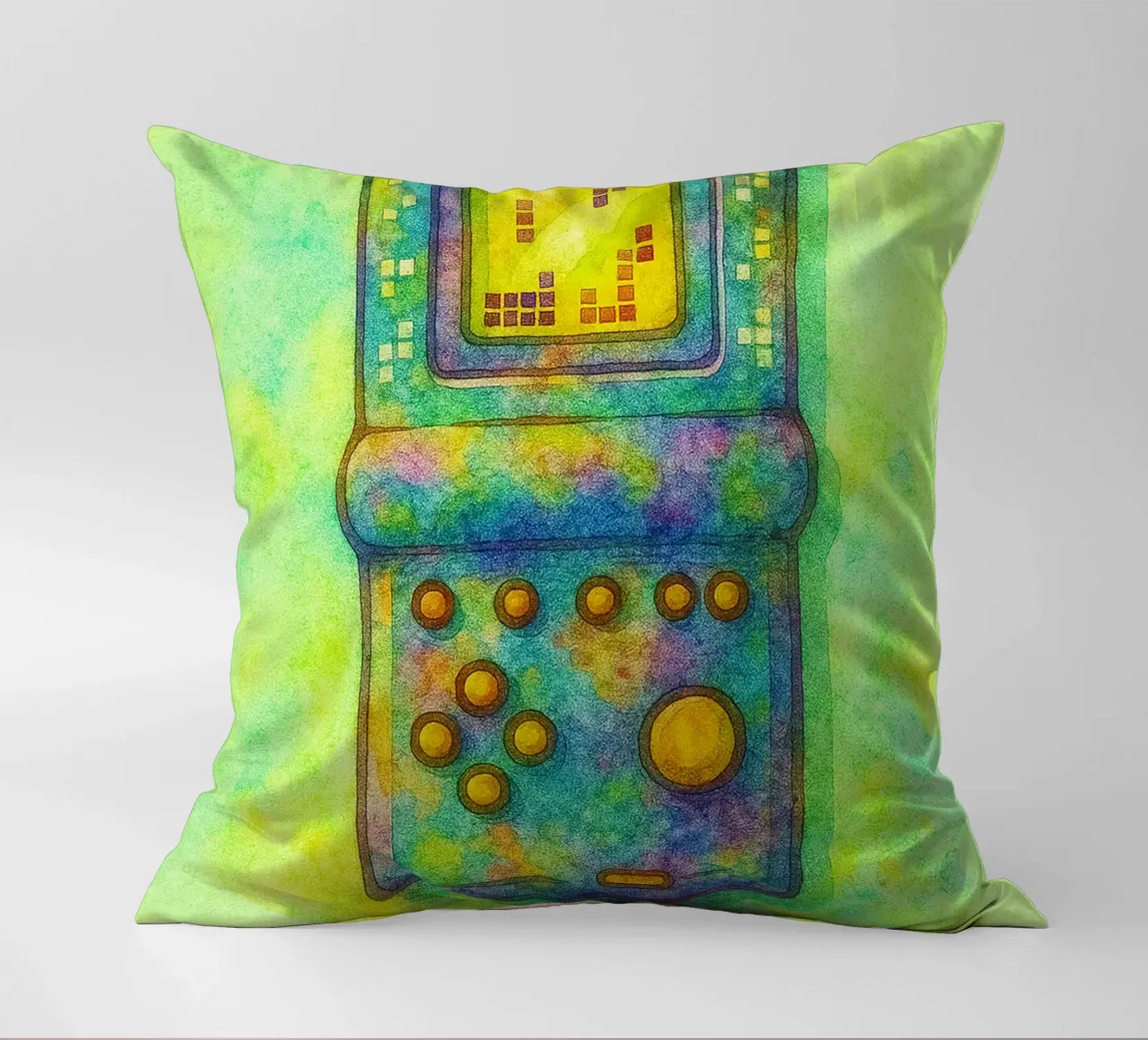 gioco del tetris vecchio dipinto d'epoca cuscino da kroocoot