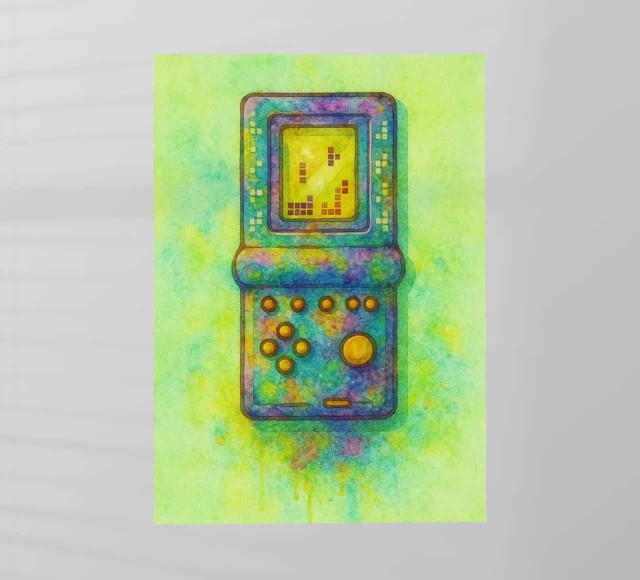 gioco del tetris vecchio dipinto d'epoca pellicola backlit da kroocoot