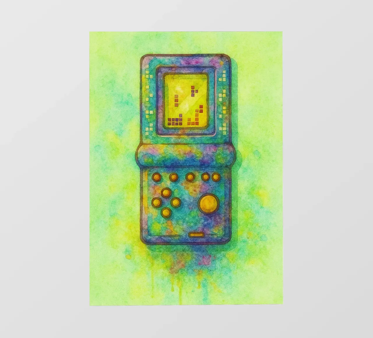 gioco del tetris vecchio dipinto d'epoca pellicola backlit da kroocoot
