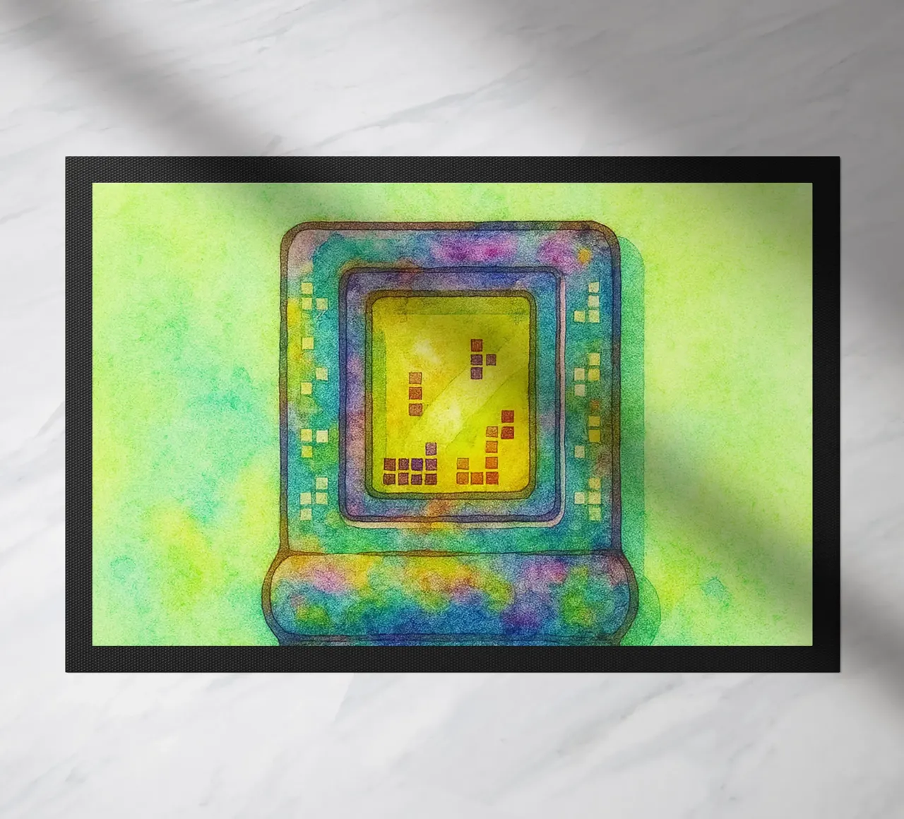 gioco del tetris vecchio dipinto d'epoca zerbino da kroocoot