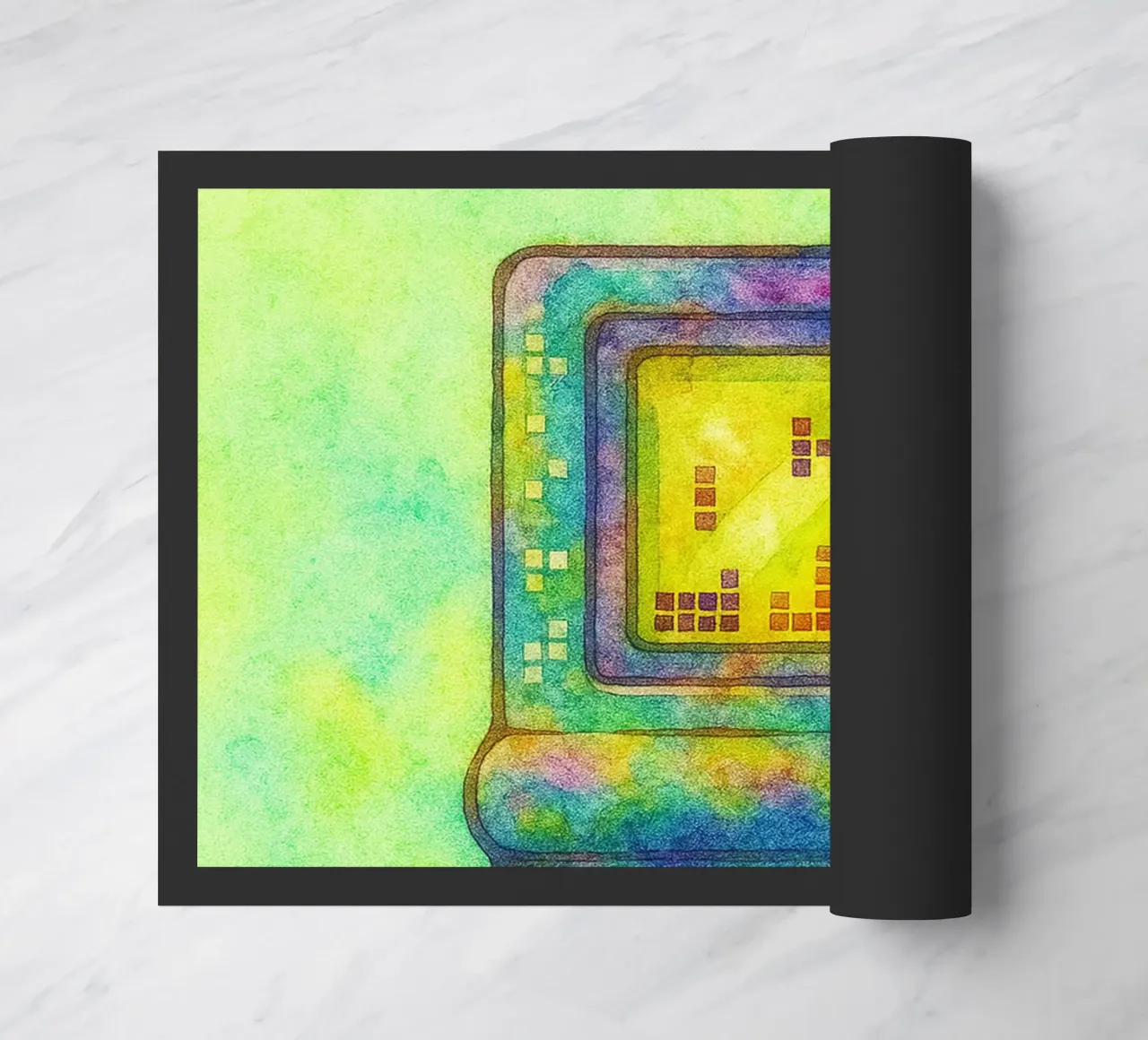 gioco del tetris vecchio dipinto d'epoca zerbino da kroocoot