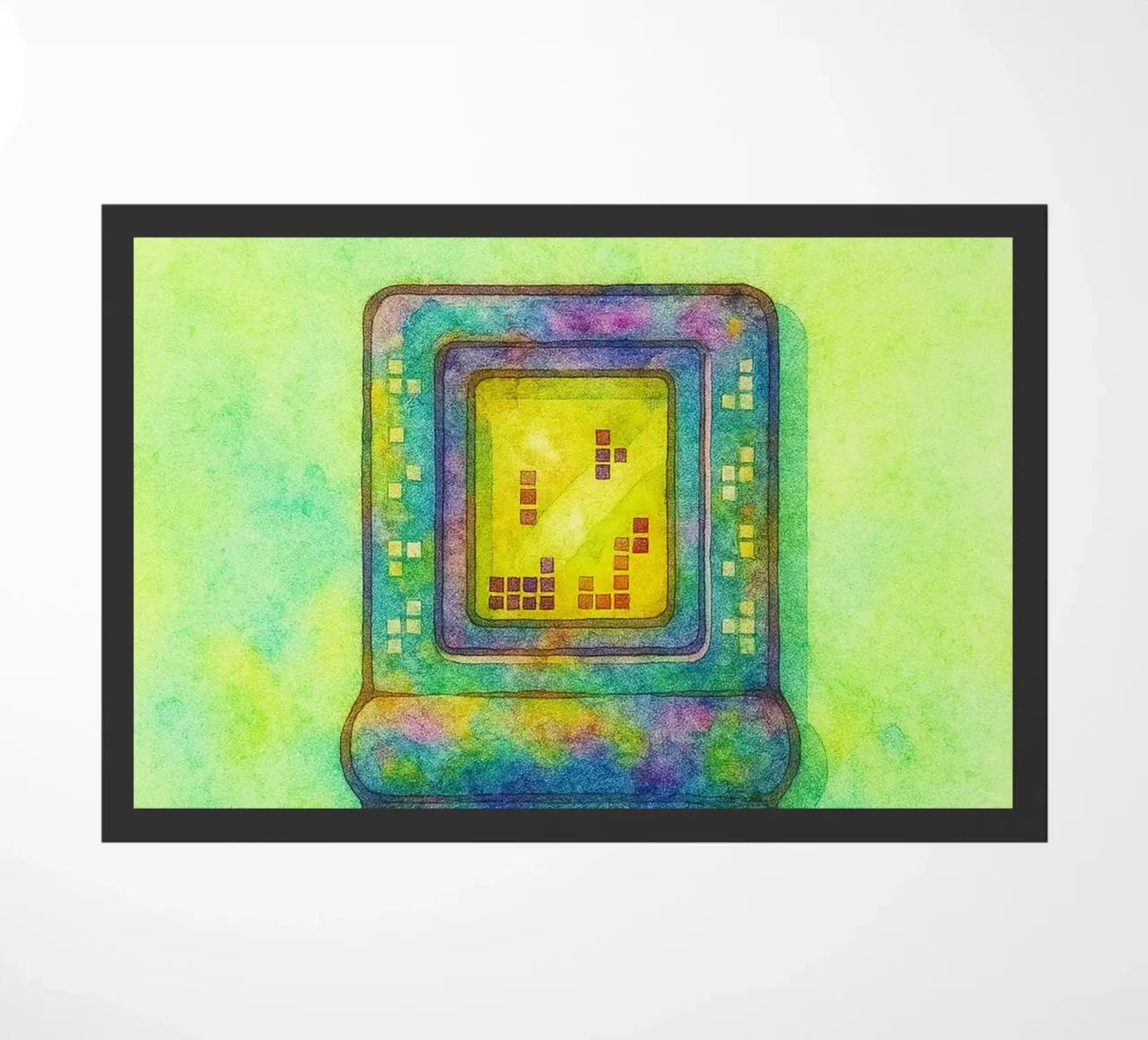 gioco del tetris vecchio dipinto d'epoca zerbino da kroocoot