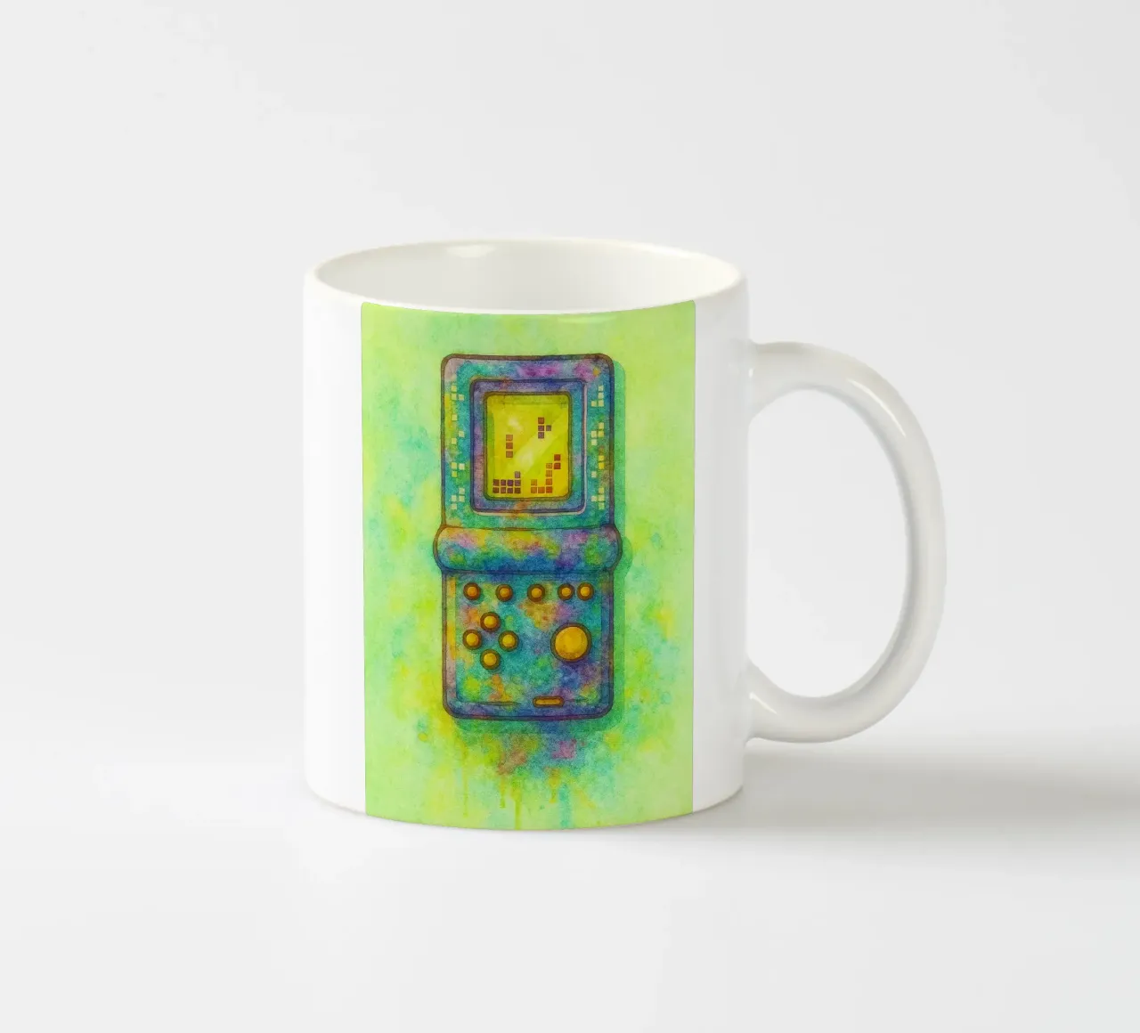 gioco del tetris vecchio dipinto d'epoca tazza in ceramica da kroocoot