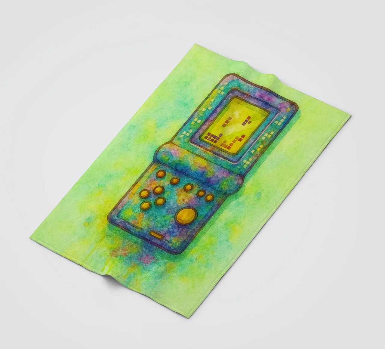 gioco del tetris vecchio dipinto d'epoca coperta in pile da kroocoot