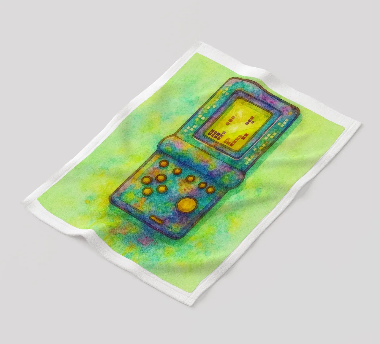 gioco del tetris vecchio dipinto d'epoca coperta in pile da kroocoot
