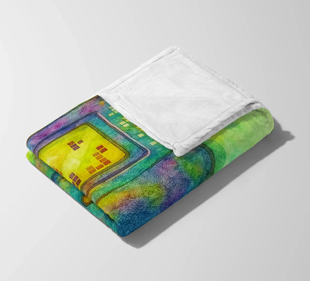 gioco del tetris vecchio dipinto d'epoca coperta in pile da kroocoot