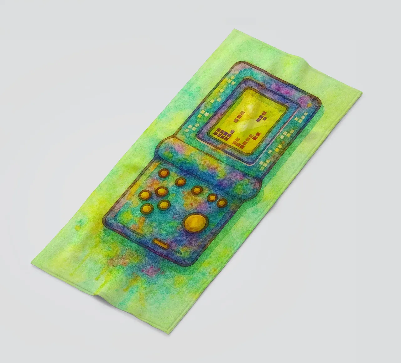 gioco del tetris vecchio dipinto d'epoca telo mare da kroocoot
