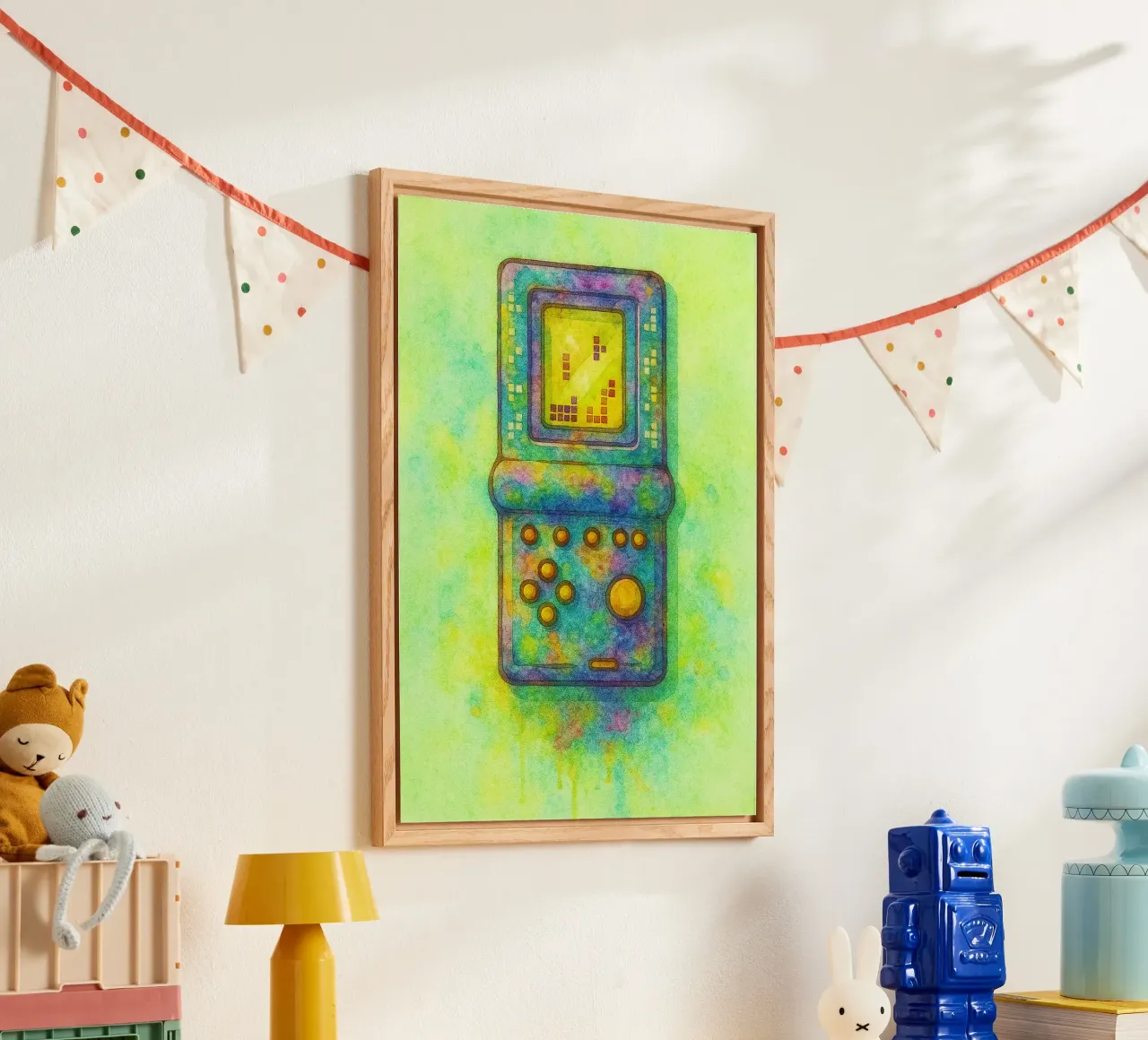 gioco del tetris vecchio dipinto d'epoca plexiglass da kroocoot