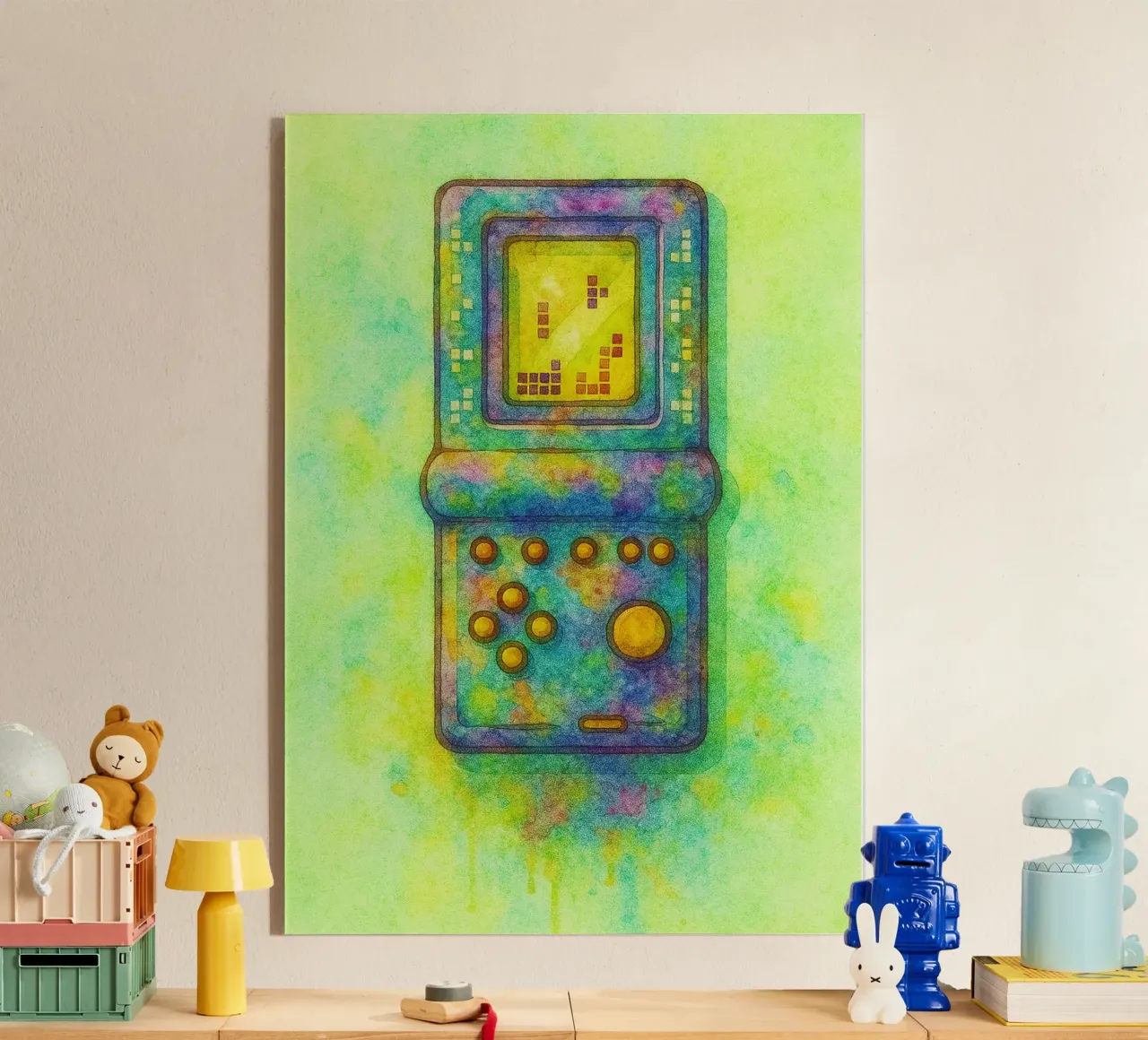 gioco del tetris vecchio dipinto d'epoca plexiglass da kroocoot