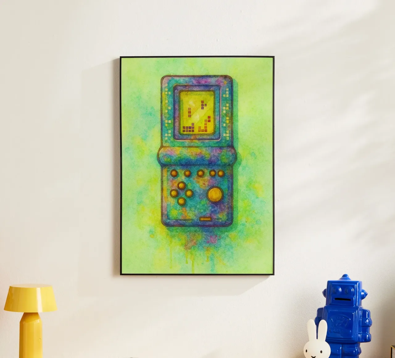 gioco del tetris vecchio dipinto d'epoca alluminio dibond da kroocoot
