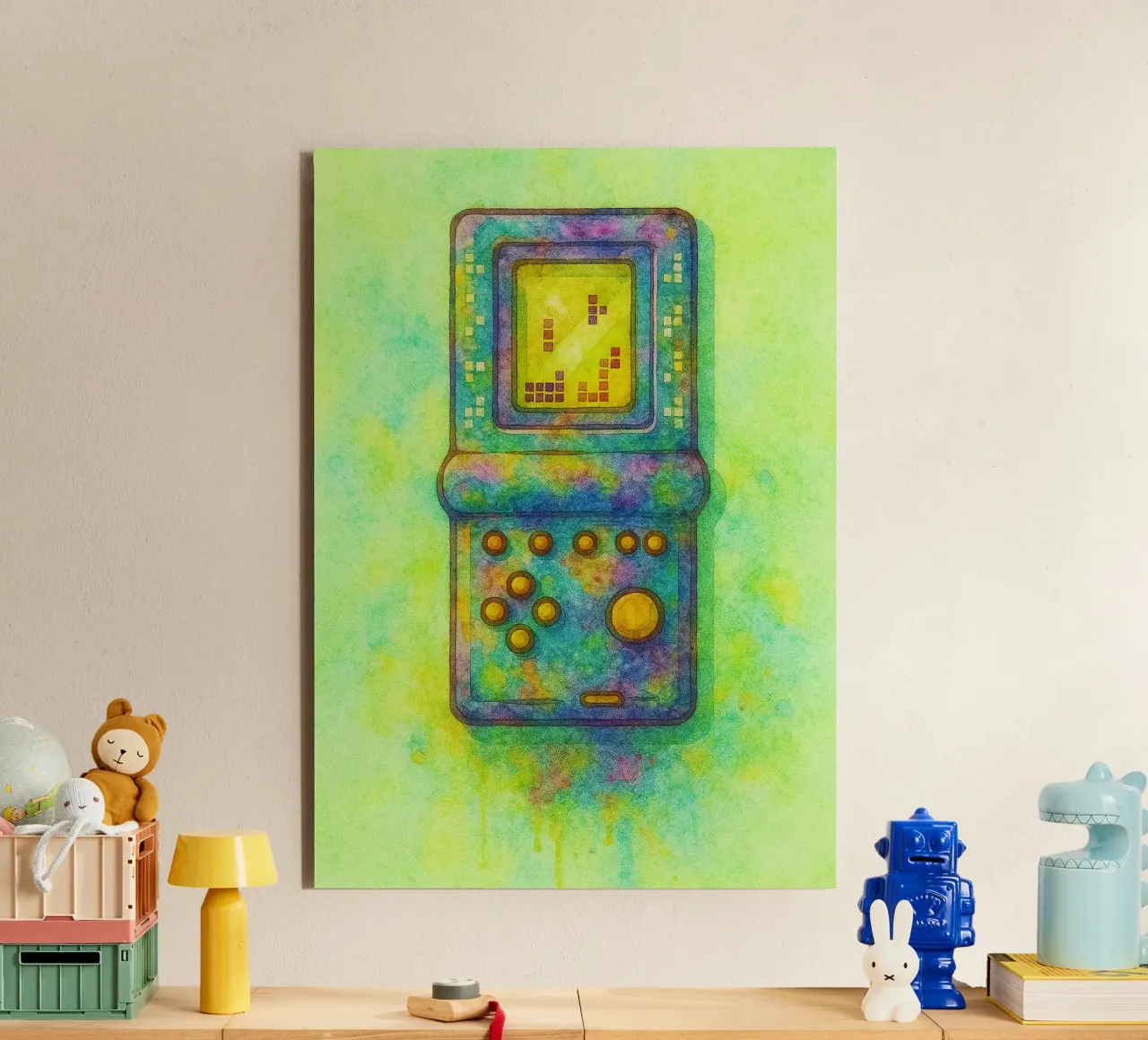 gioco del tetris vecchio dipinto d'epoca alluminio dibond da kroocoot