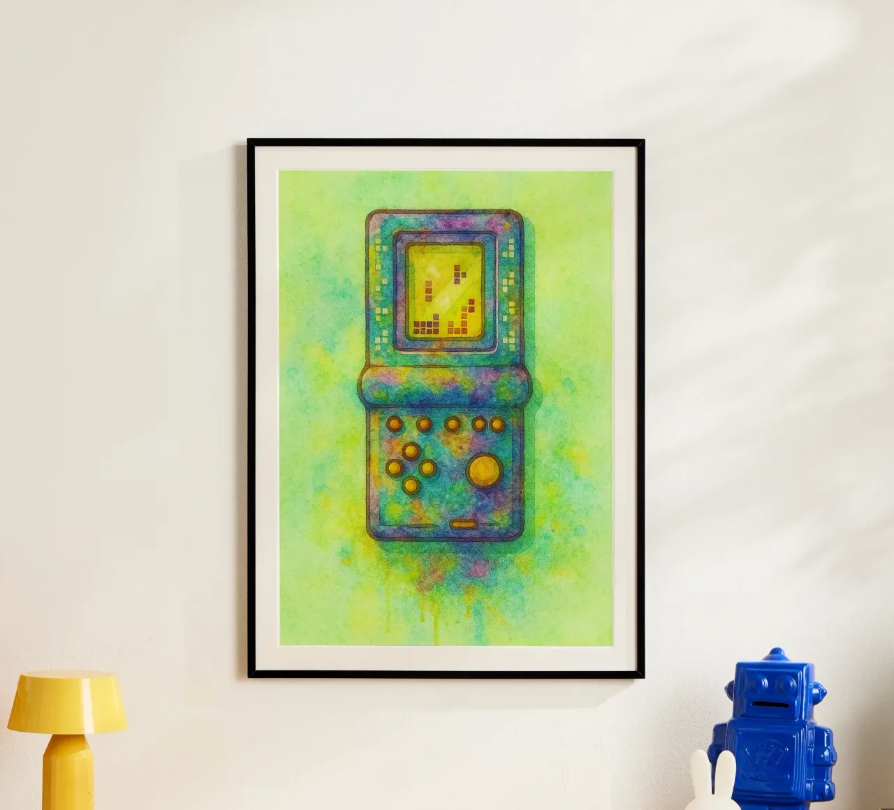 gioco del tetris vecchio dipinto d'epoca poster da kroocoot