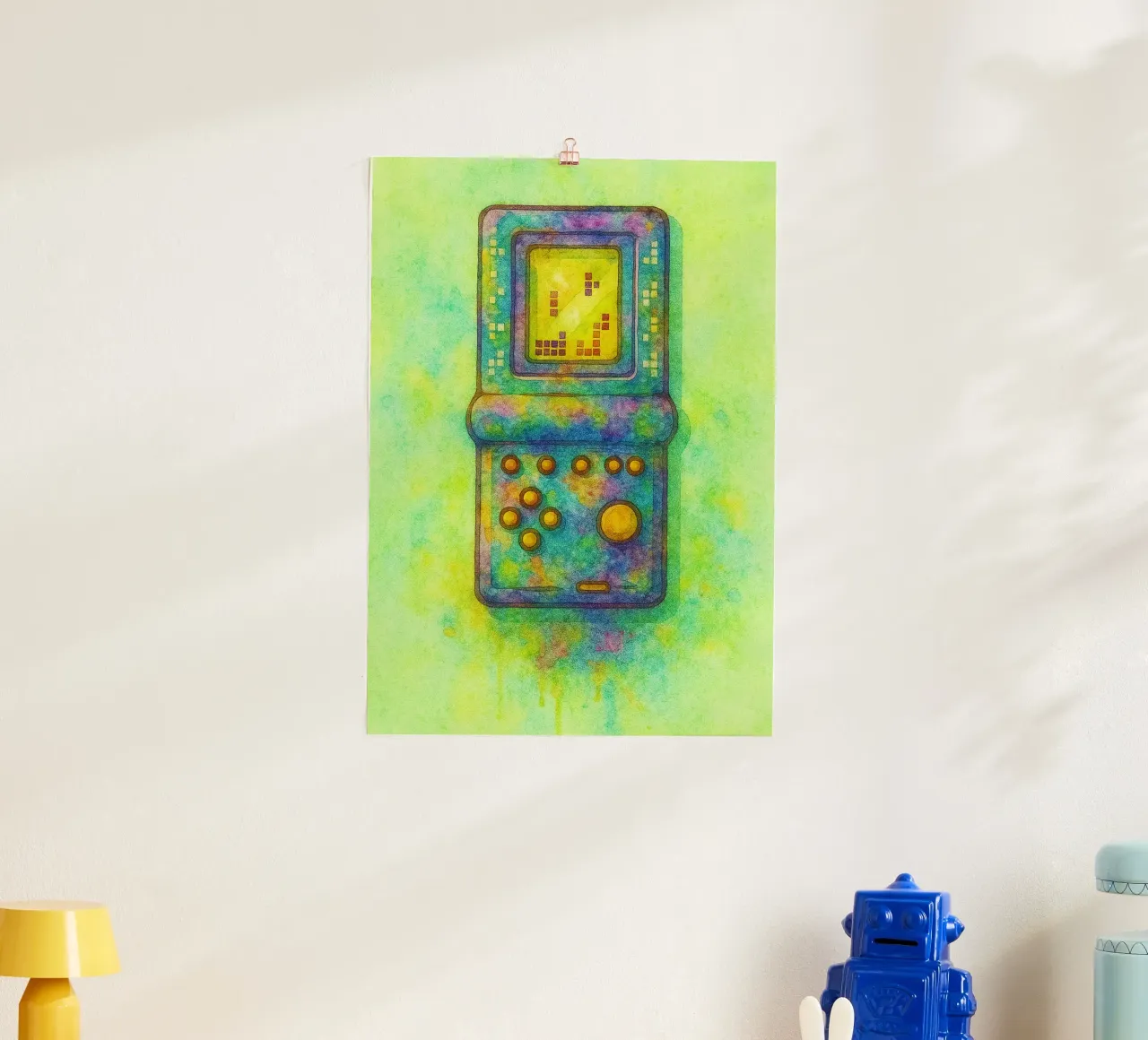 gioco del tetris vecchio dipinto d'epoca poster da kroocoot