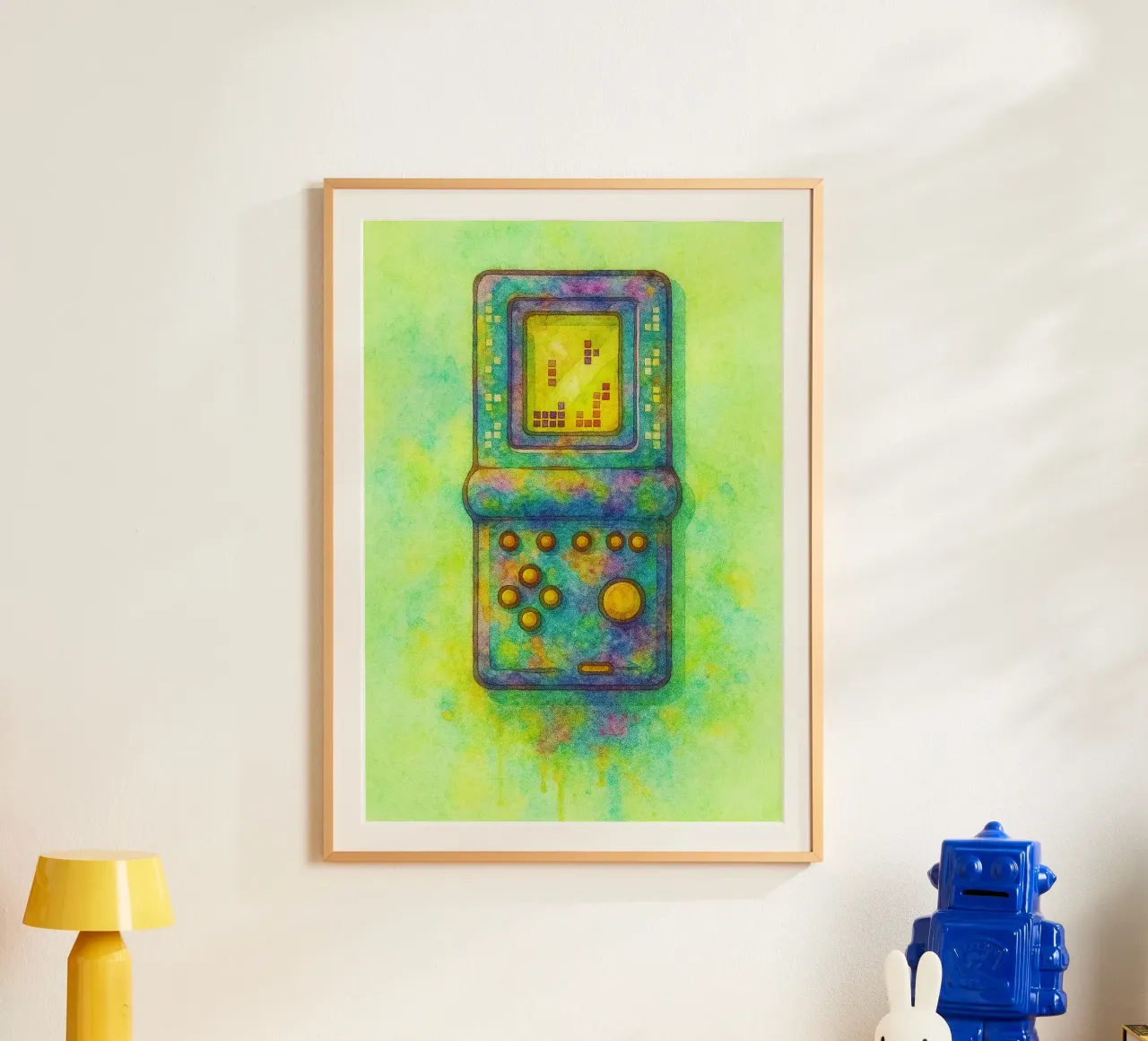 gioco del tetris vecchio dipinto d'epoca poster da kroocoot