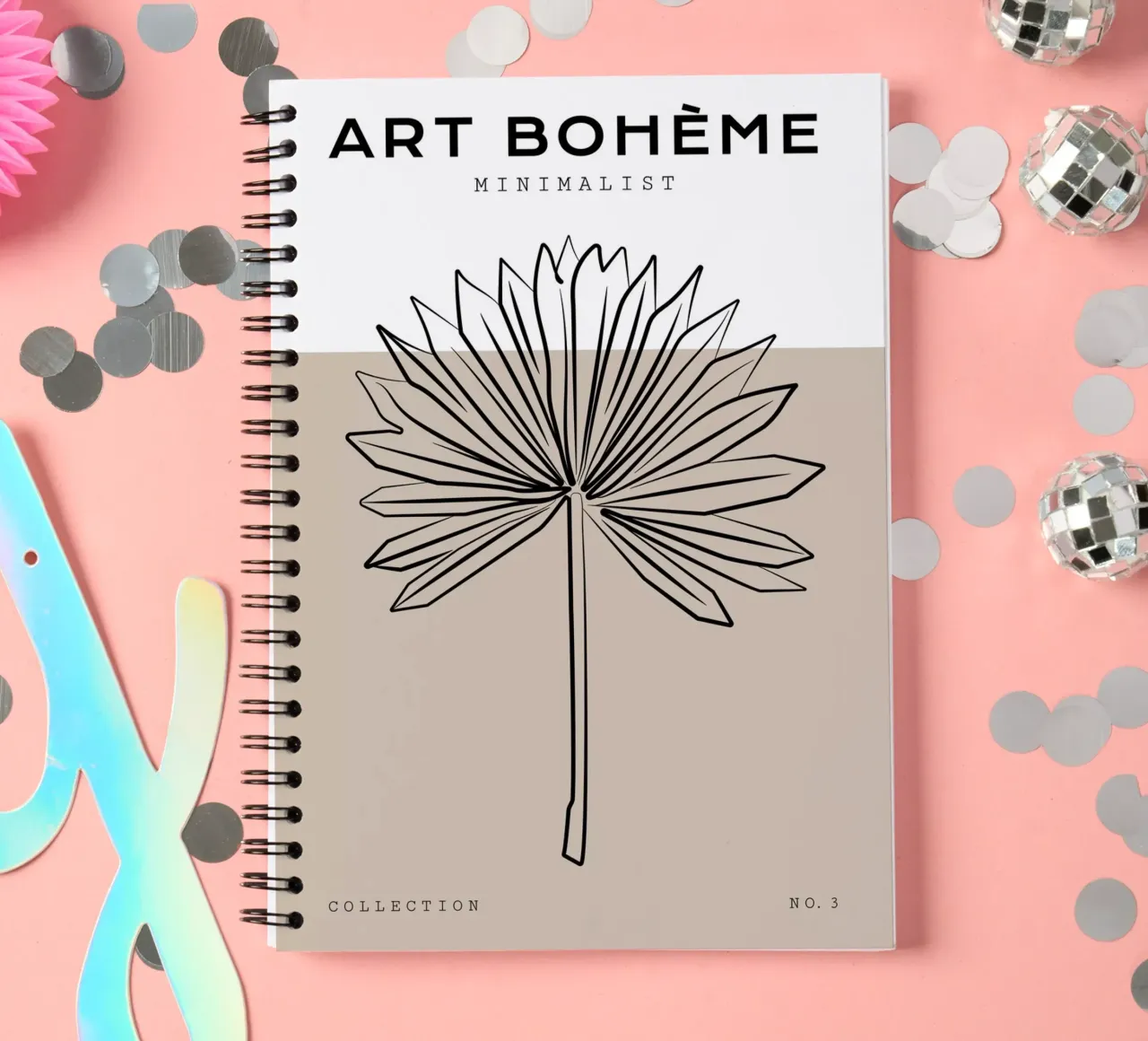 Boho Bohemian 8 Palm spiral notebook by Boho Print Collection