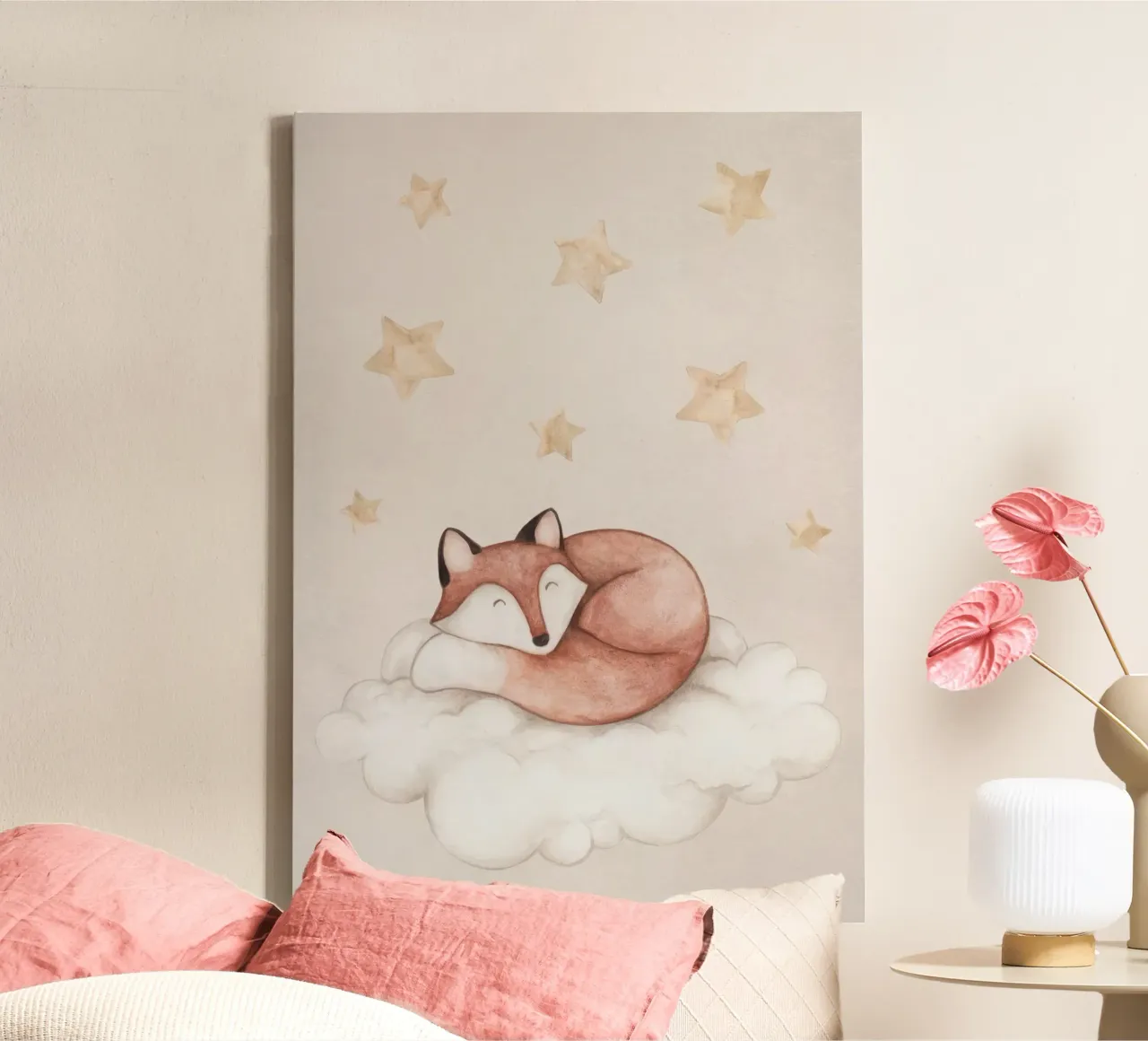 Dreaming Fox canvas with Floater frame by Panait Ivascu