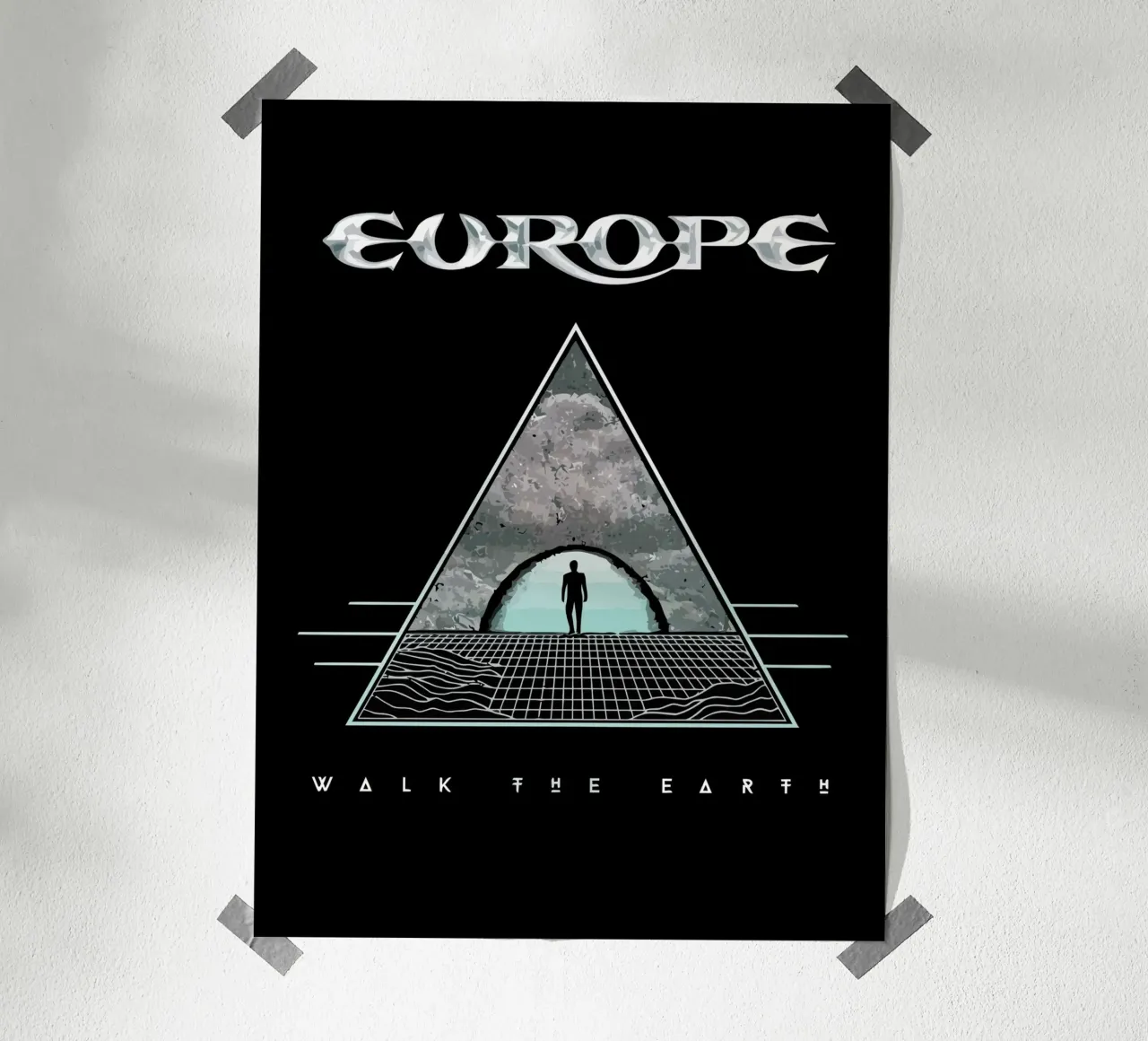Europe Walk The Earth poster con telaio in plastica da Dumery Art