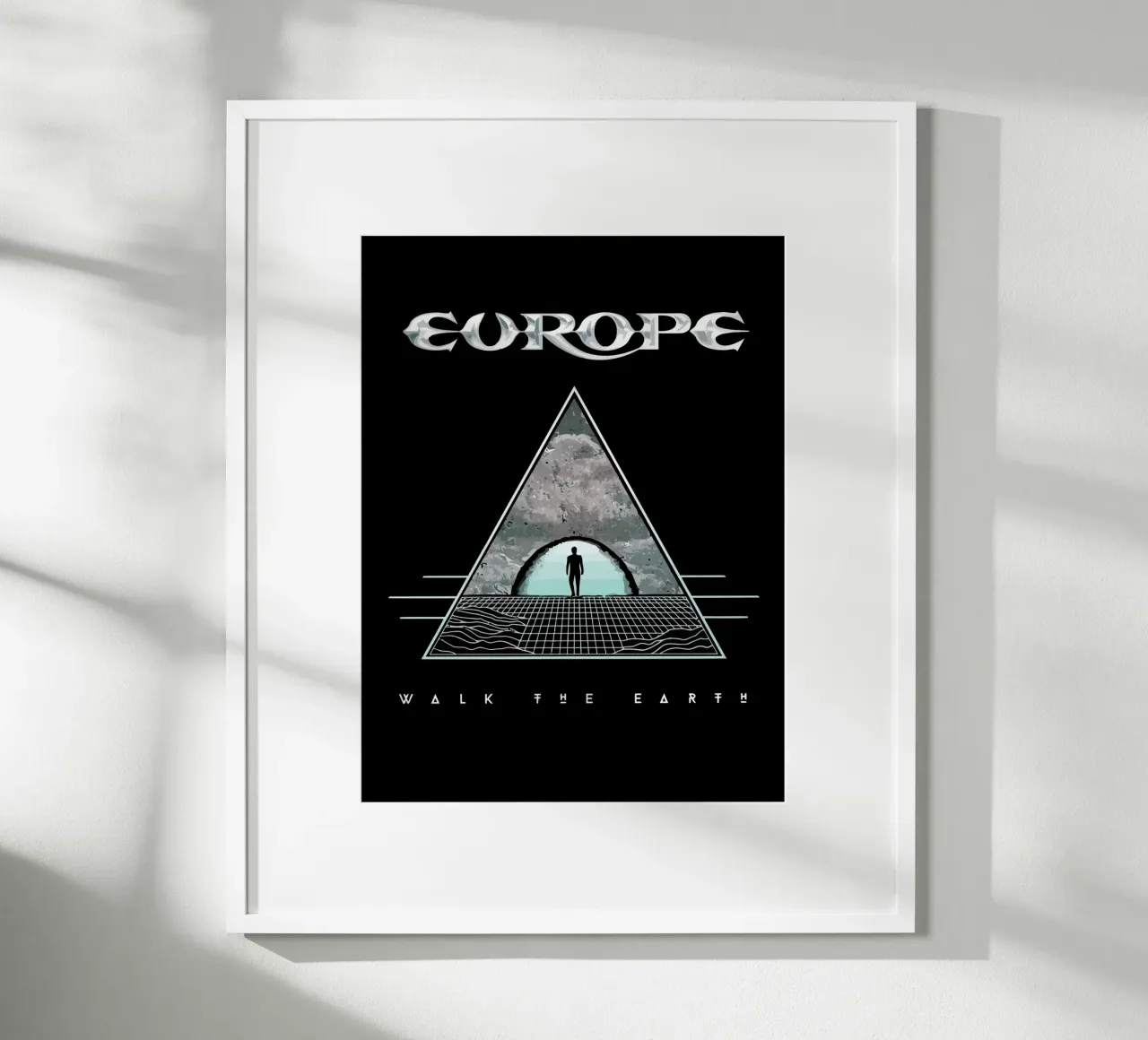 Europe Walk The Earth poster con telaio in plastica da Dumery Art