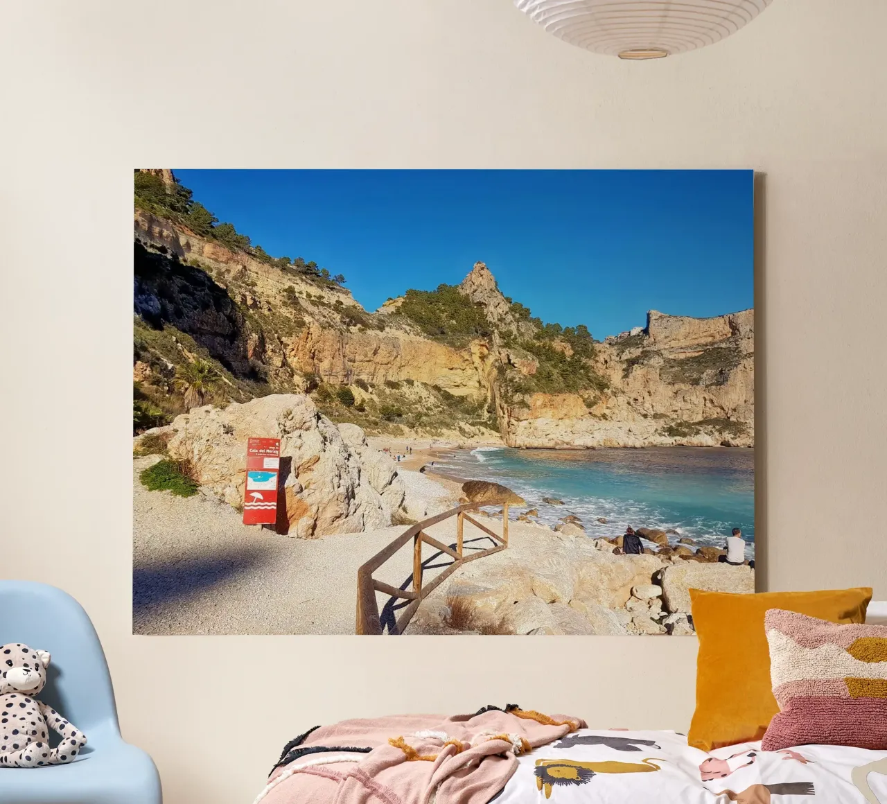Cala del Moraig canvas met Baklijst van dava